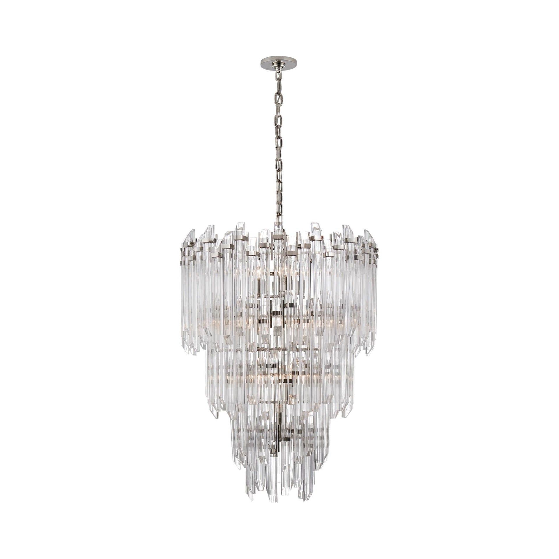 Adele 36.5" Nickel Crystal Candle Chandelier