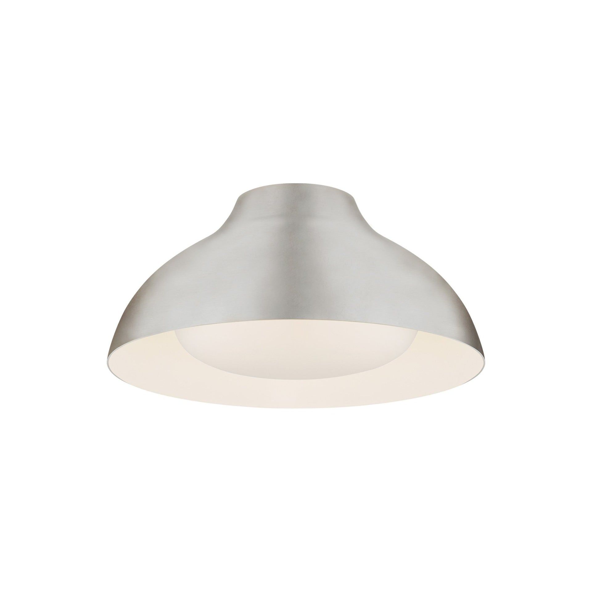 Agnes 15" Burnished Silver Leaf Minimalist Bell-Shaped Flush Mount
