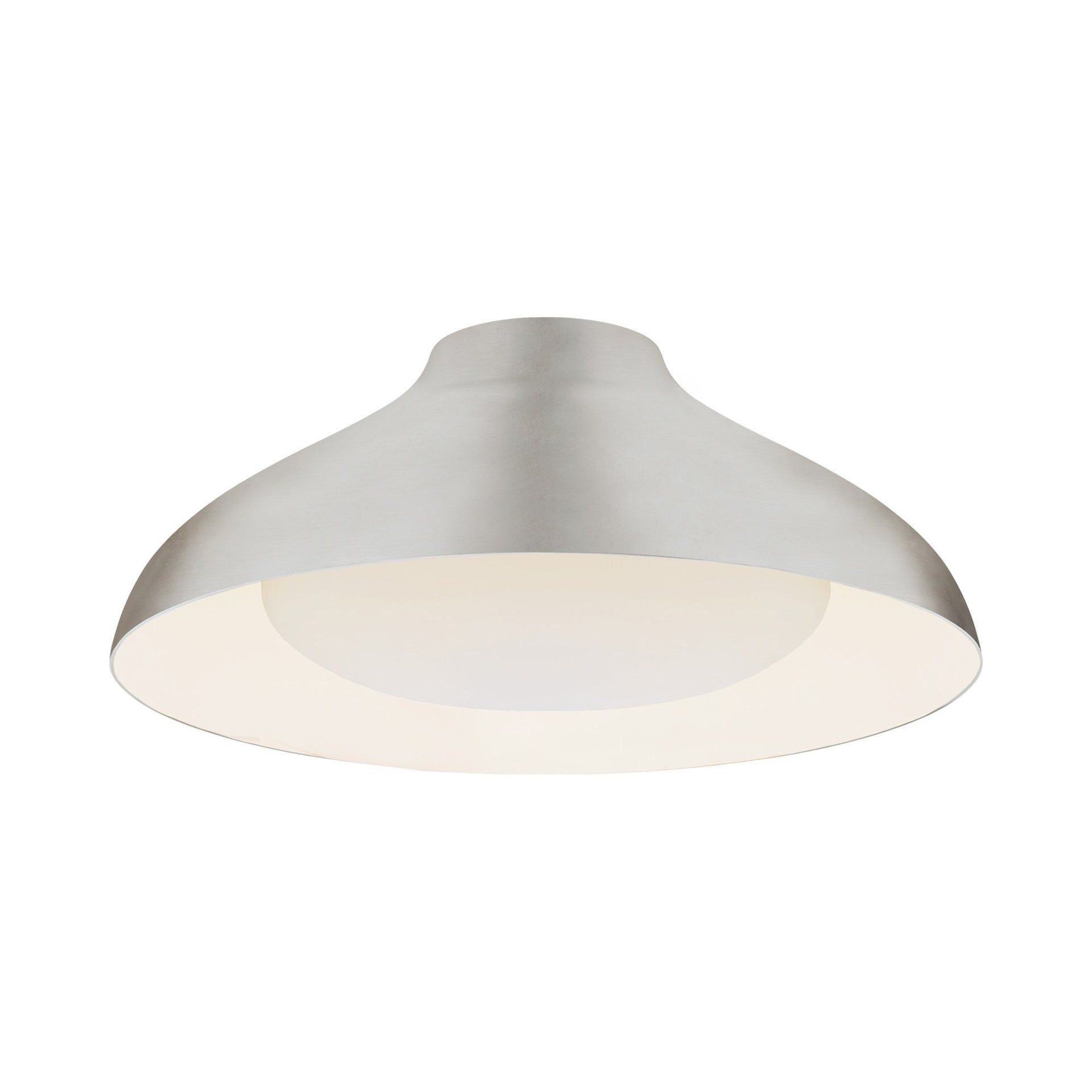 AERIN Agnes Burnished Silver Leaf LED Flush Mount, 7" x 18"