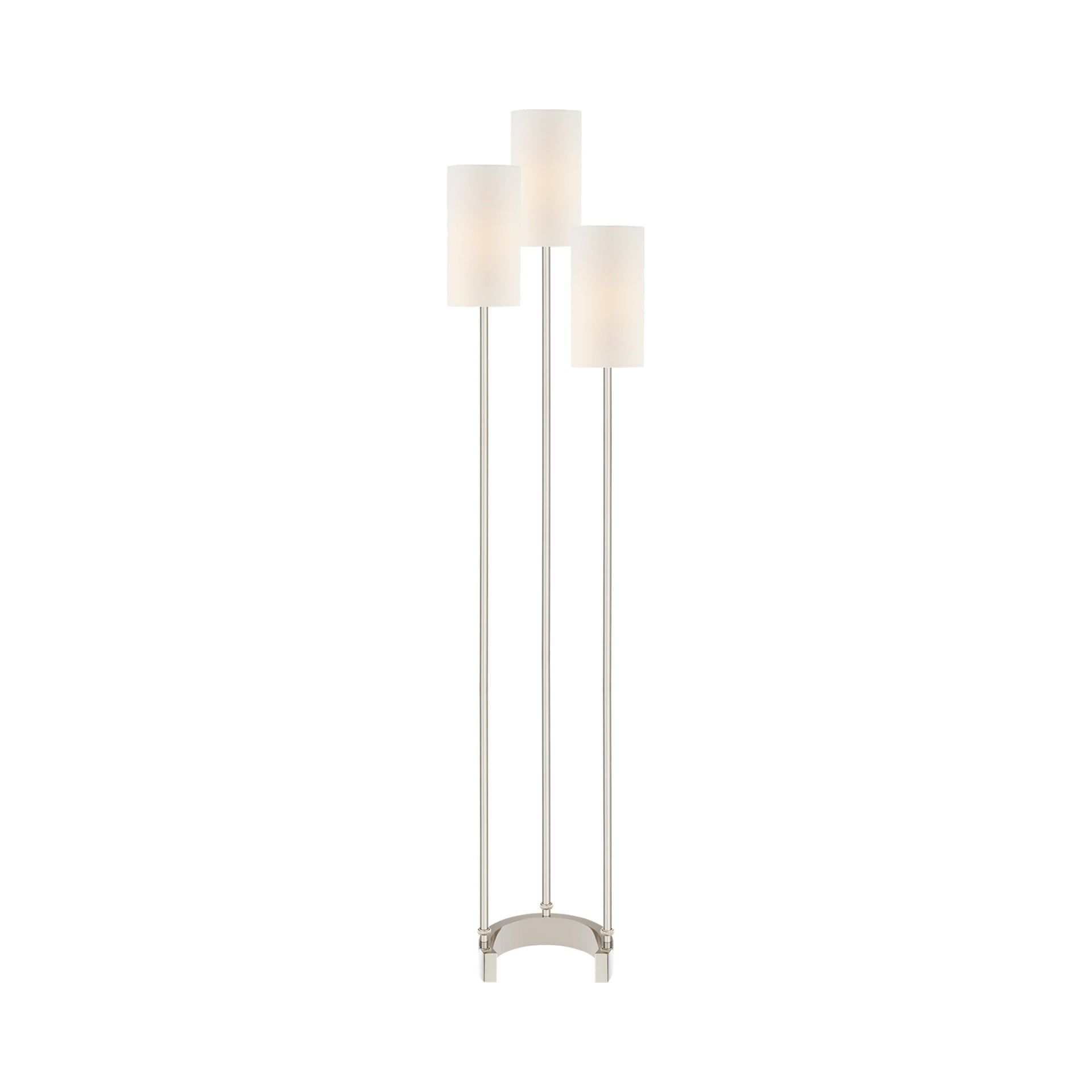 Edison Adjustable 67'' Polished Nickel Floor Lamp with Linen Shade