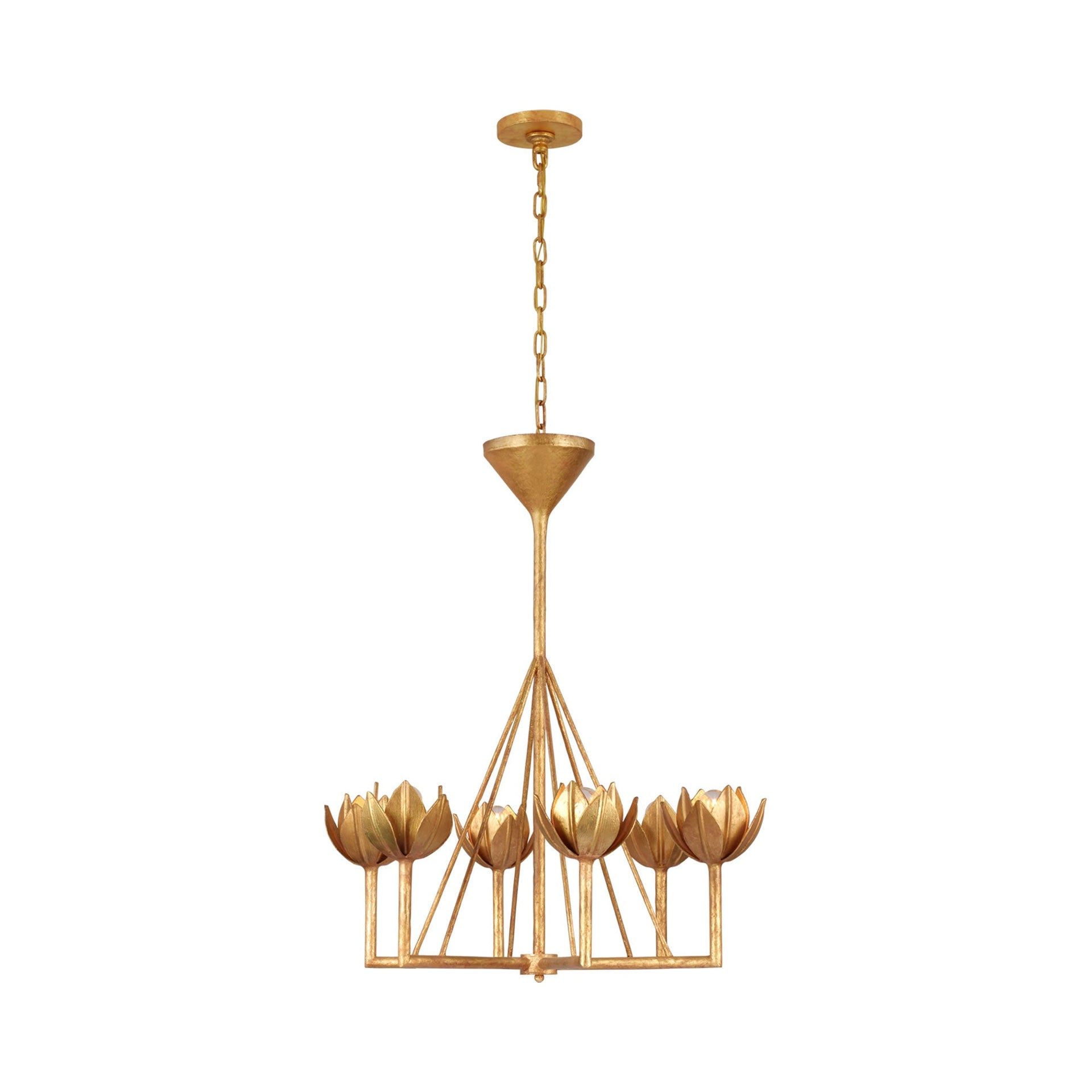 Elegant Crystal Bloom 34.5" Plug-In Candle Chandelier