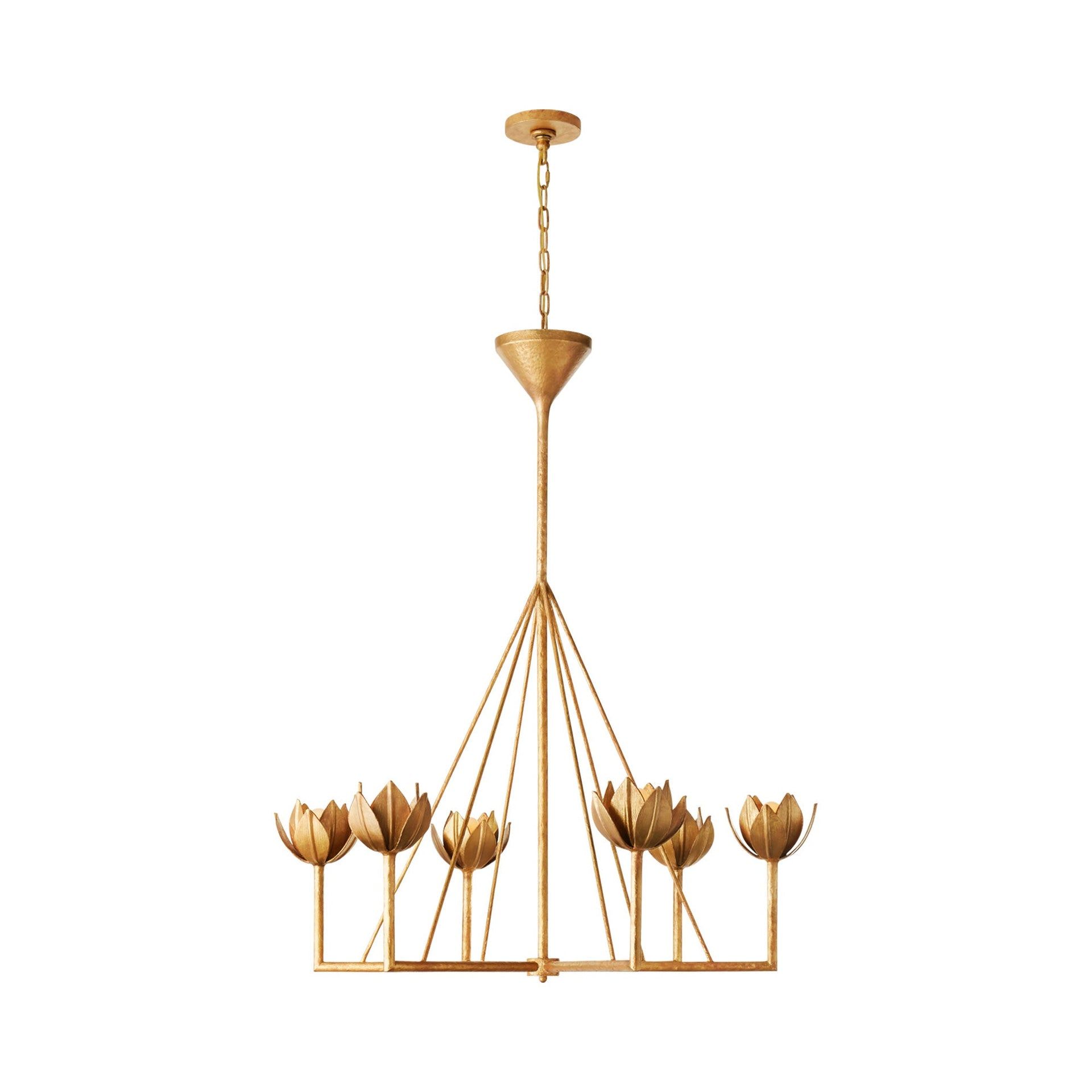 Alberto Antique Gold Leaf 46.75" Crystal Candle Chandelier