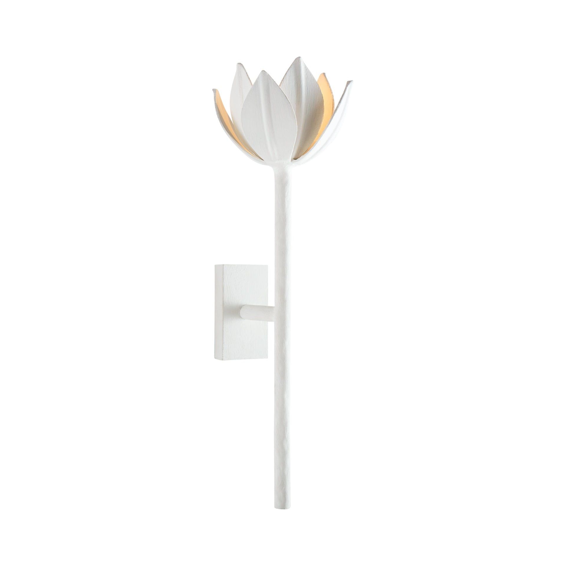Alberto Plaster White Dimmable Floral Detail Sconce