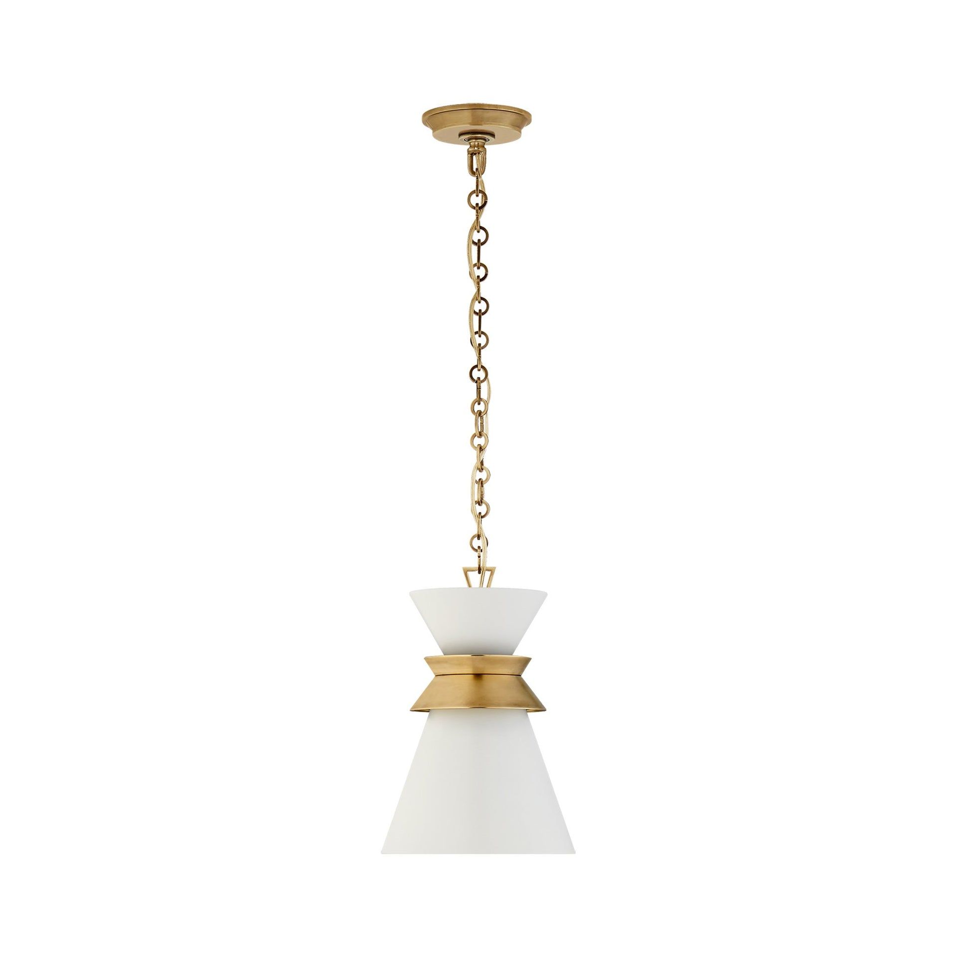 Alborg Antique Brass and Matte White Pendant Light
