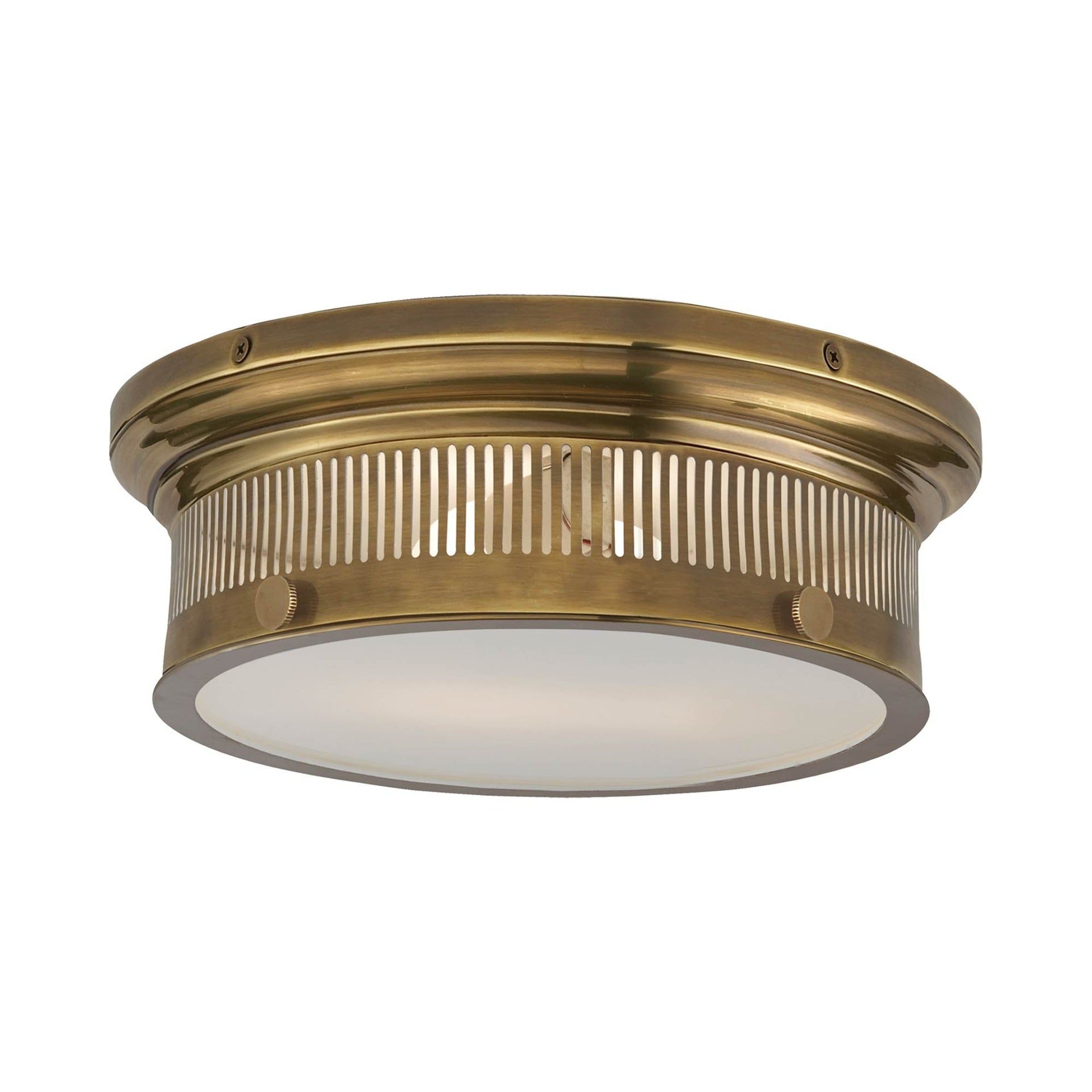 Alderly Antique Brass and Glass Flush Mount Ceiling Light