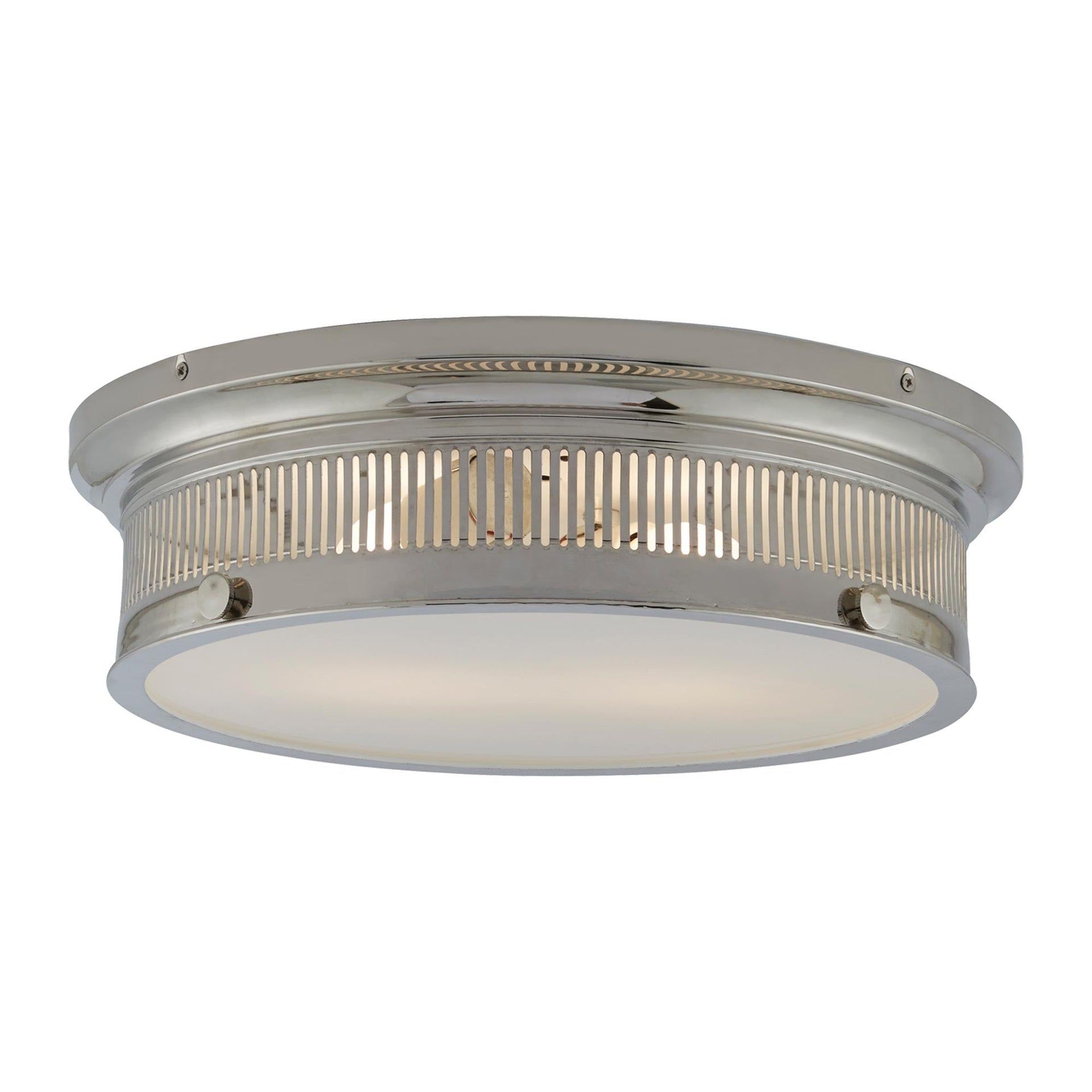 Alderly Polished Nickel 2-Light Flush Mount with Opaque Glass