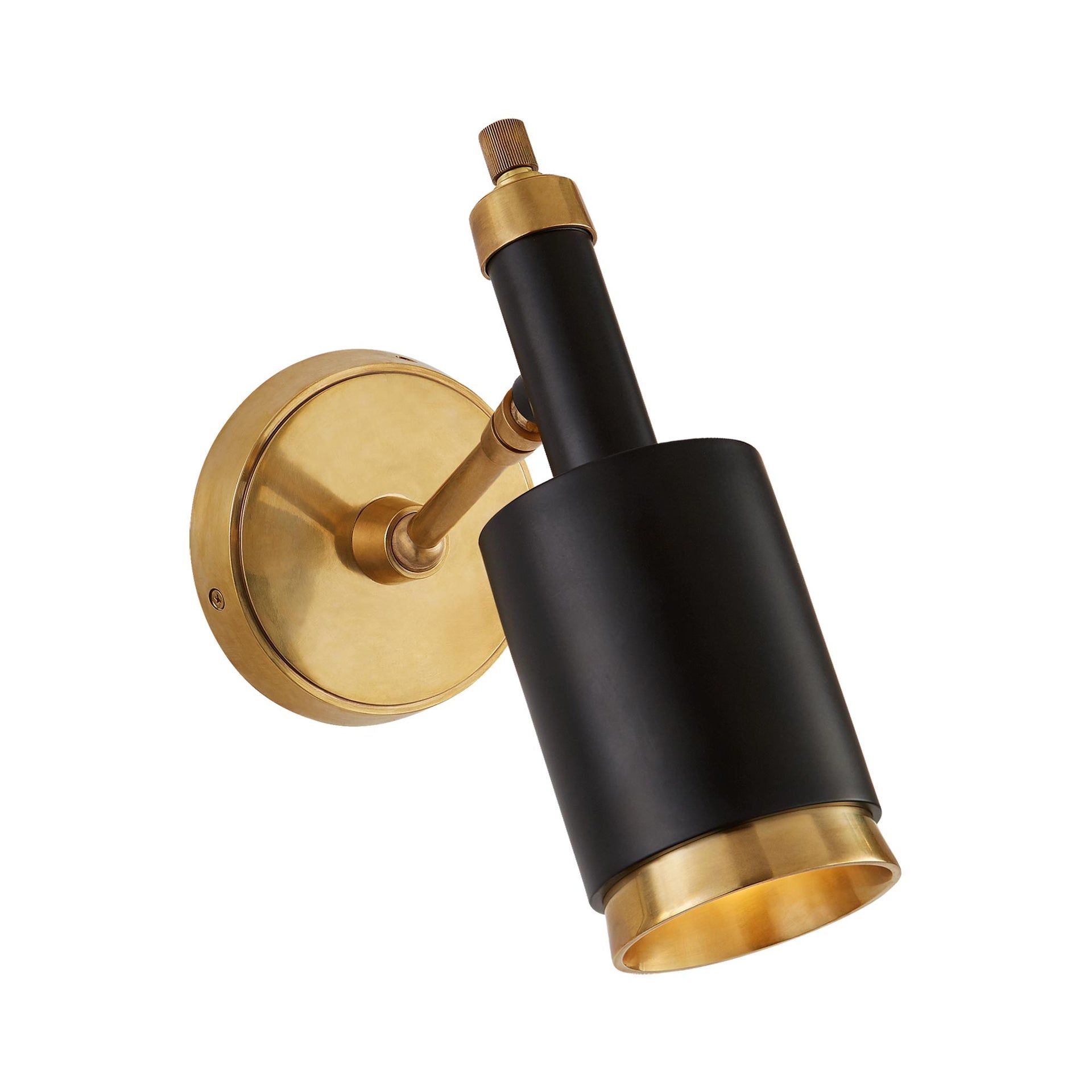 Antique Brass and Black Adjustable Wall Sconce