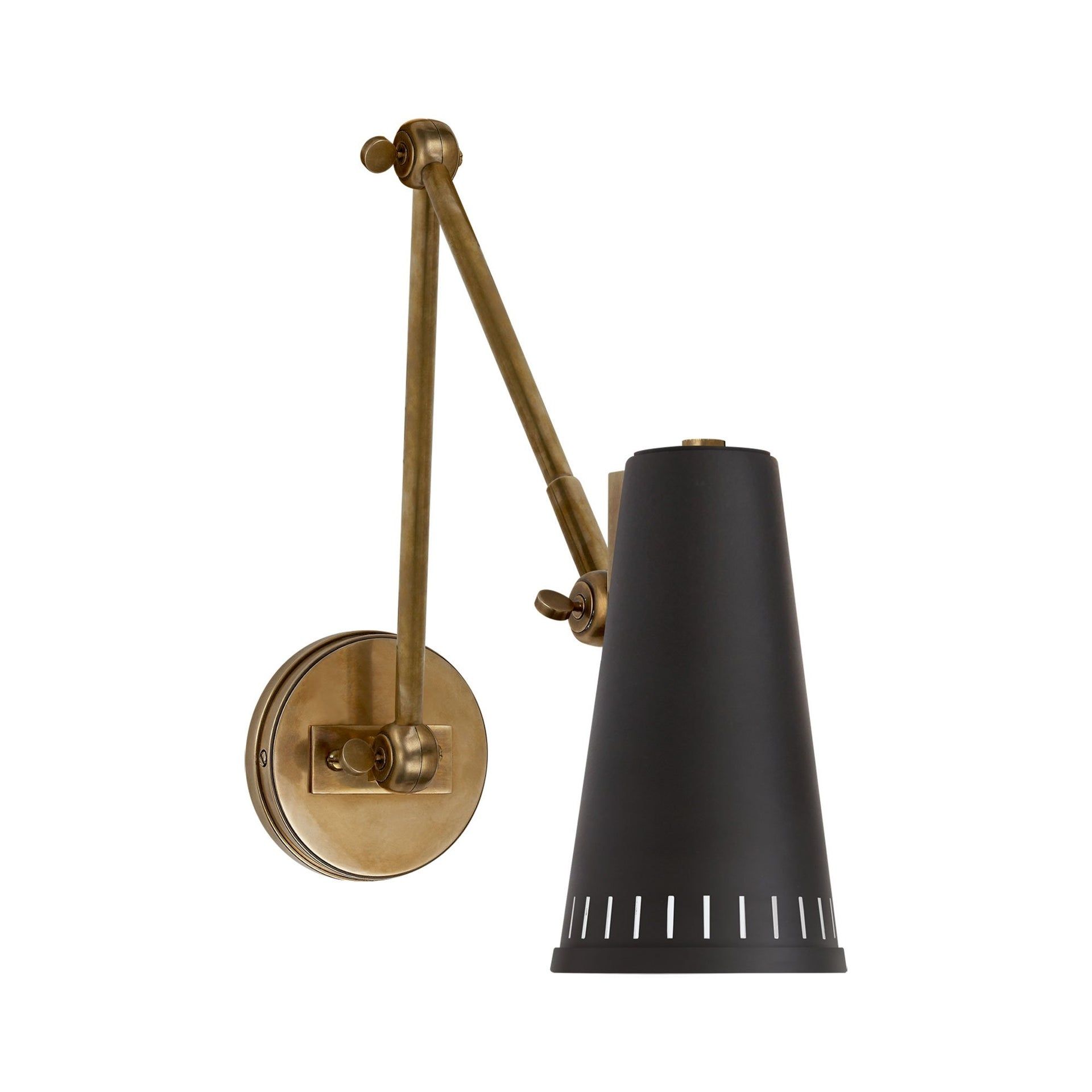 Black Adjustable Swing Arm Wall Sconce with Dimmable Feature