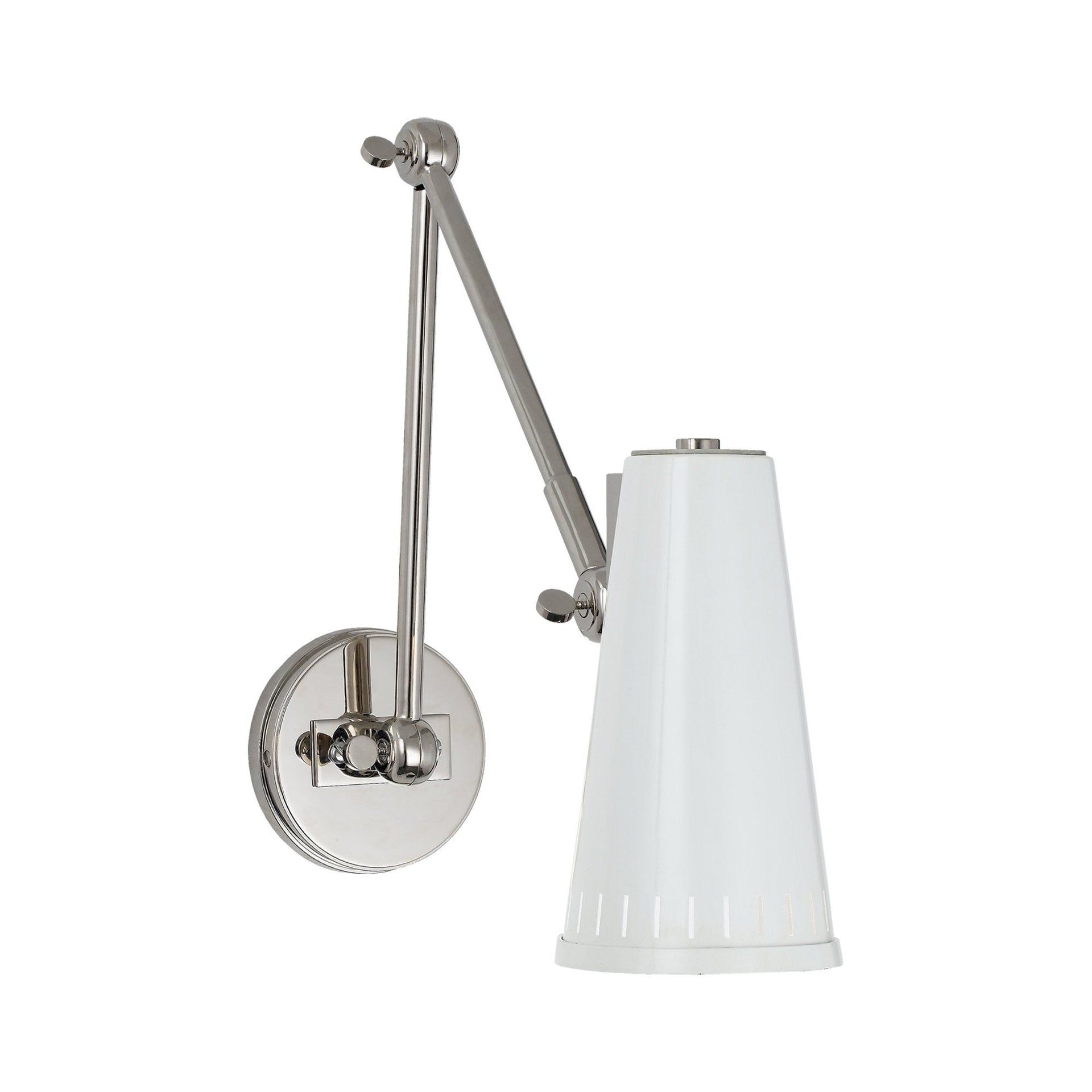 Antonio Chrome Adjustable Two-Arm Wall Sconce with Dimmable Light