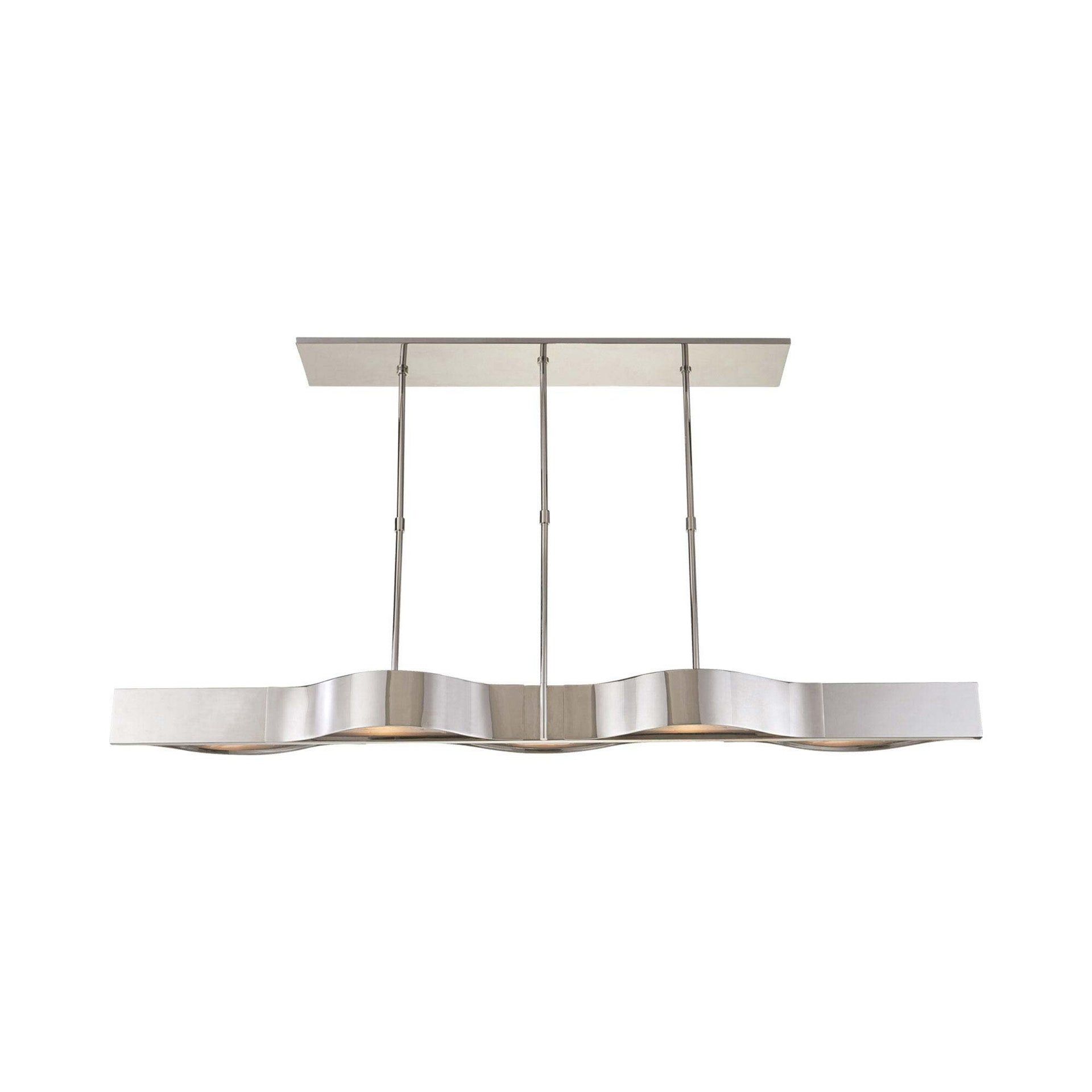 Avant Polished Nickel 60" Linear Pendant with Frosted Glass