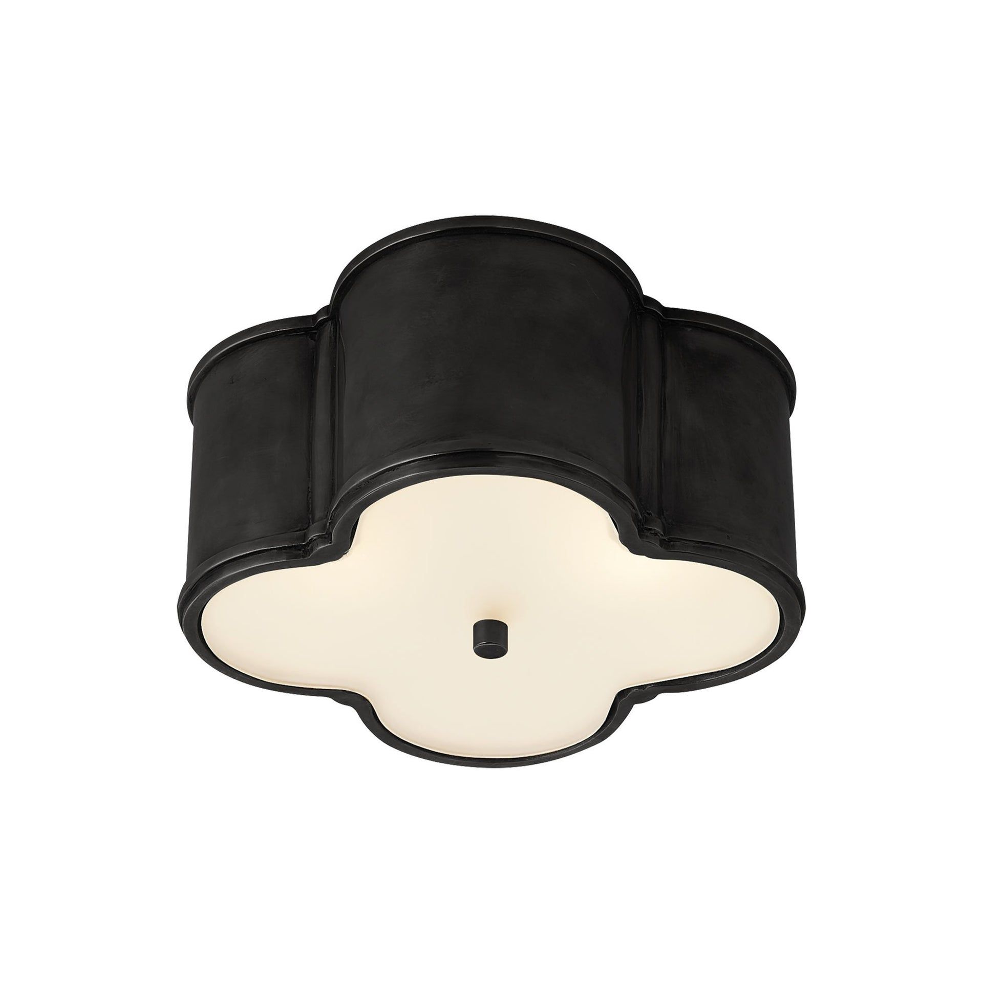 Elegant Gun Metal Flush Mount Ceiling Light with Glass Shade