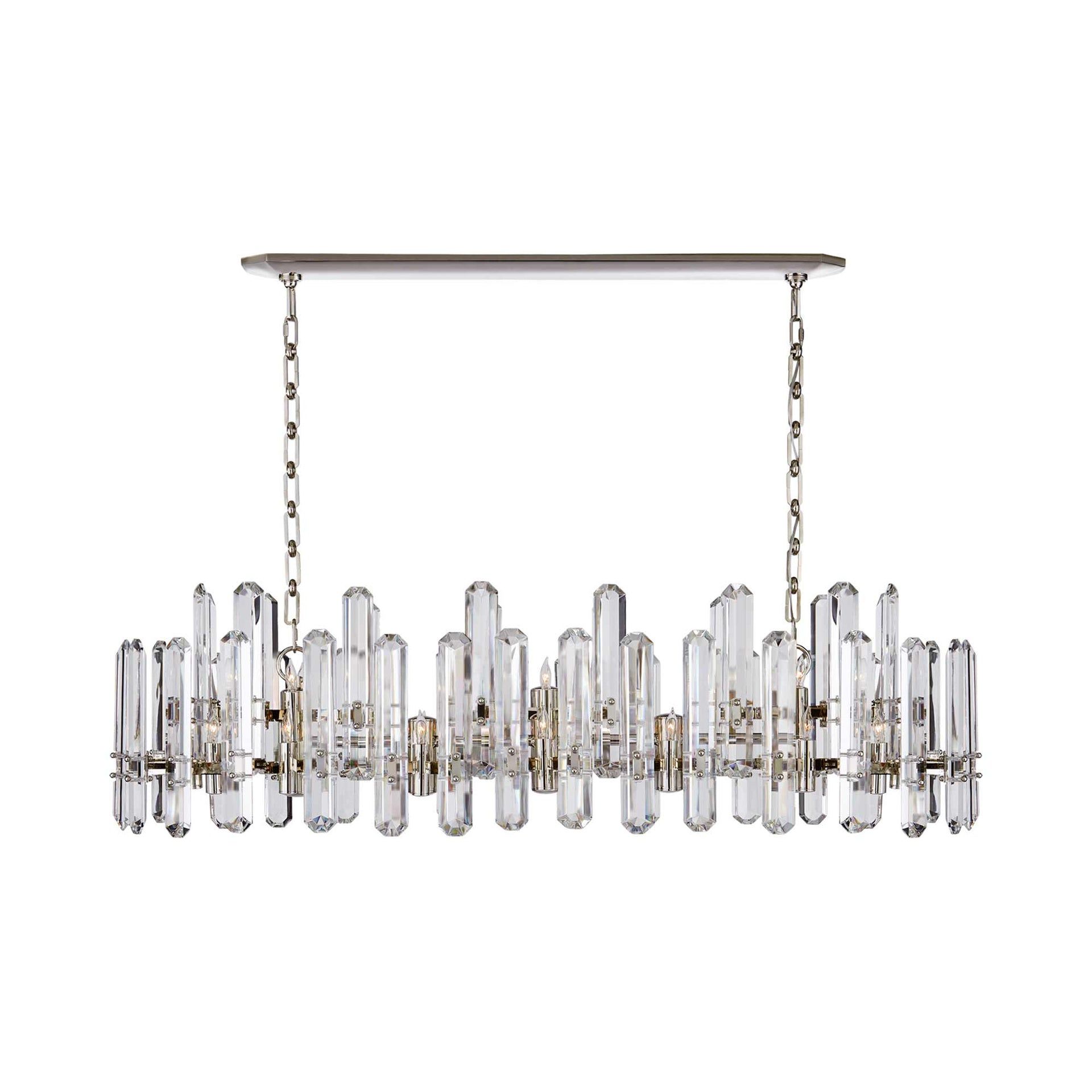 Bonnington Elegance 24-Light Polished Nickel Linear Chandelier