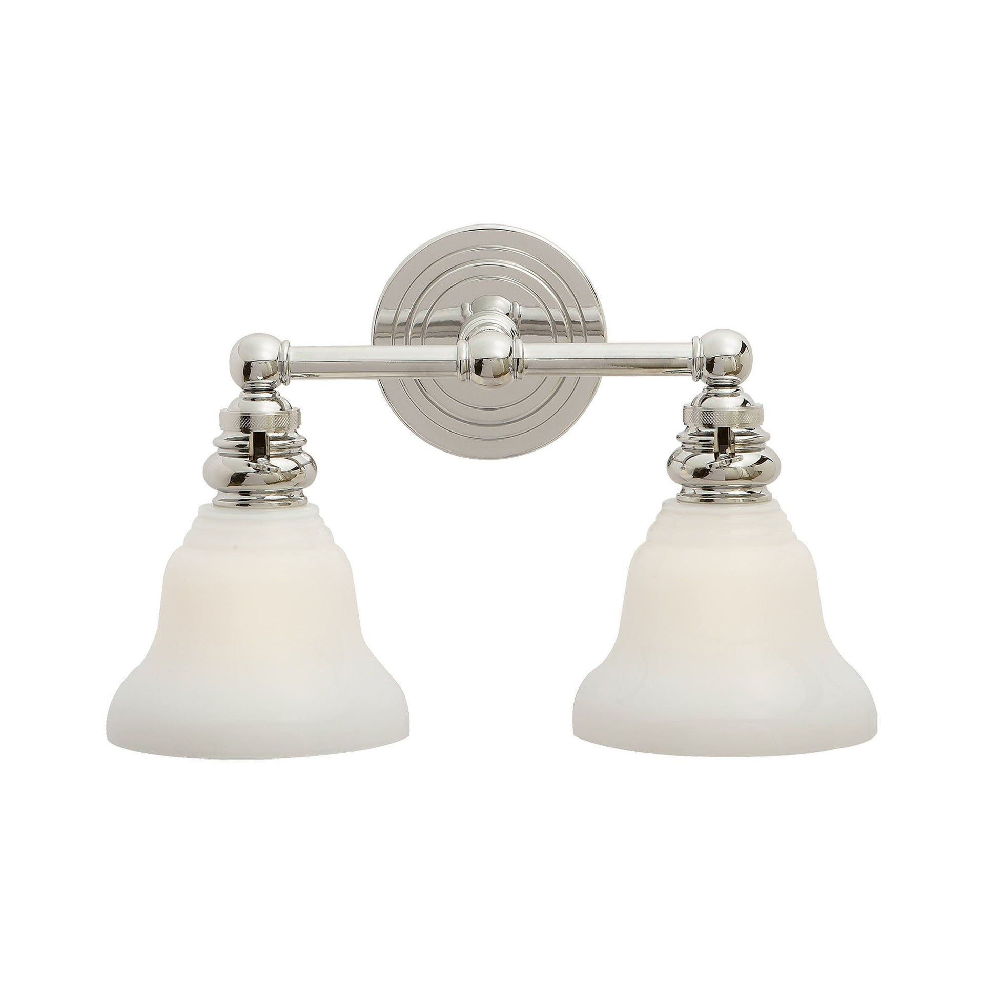 Polished Nickel Dimmable Vanity Sconce with Double Light