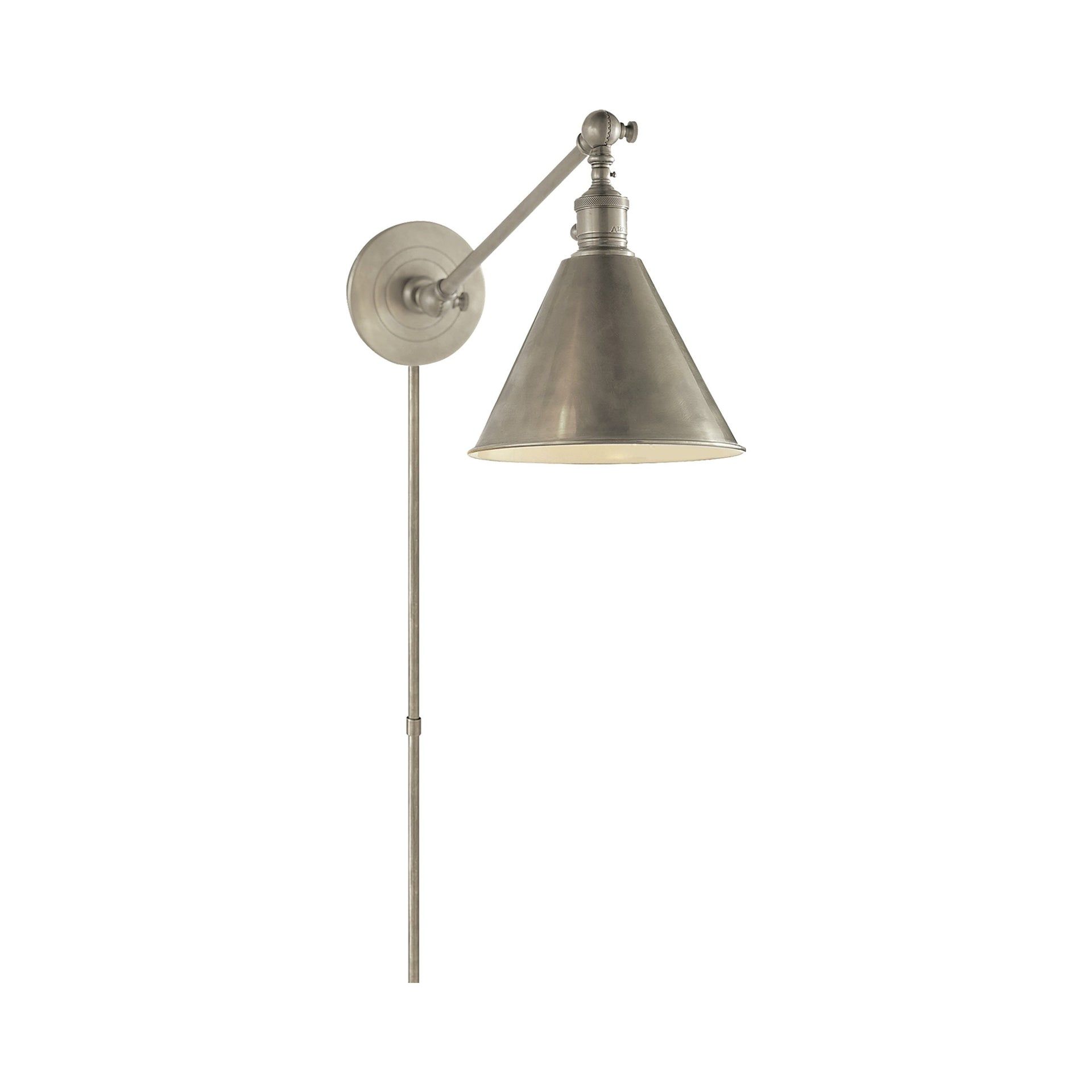 Elegant 11" Dimmable Nickel Wall Sconce with Direct & Plug-In Wiring