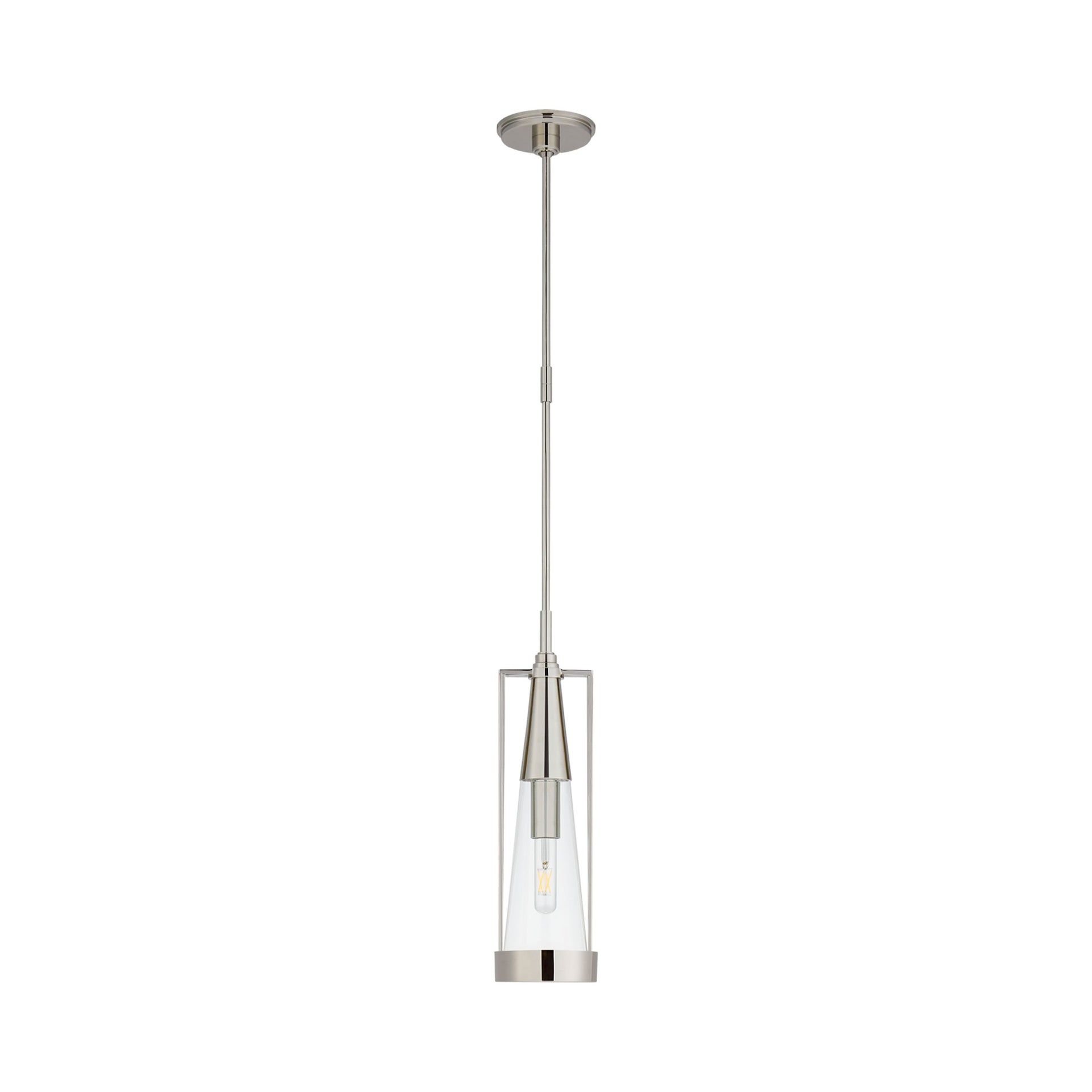 Calix Mini Polished Nickel and Clear Glass Pendant Light