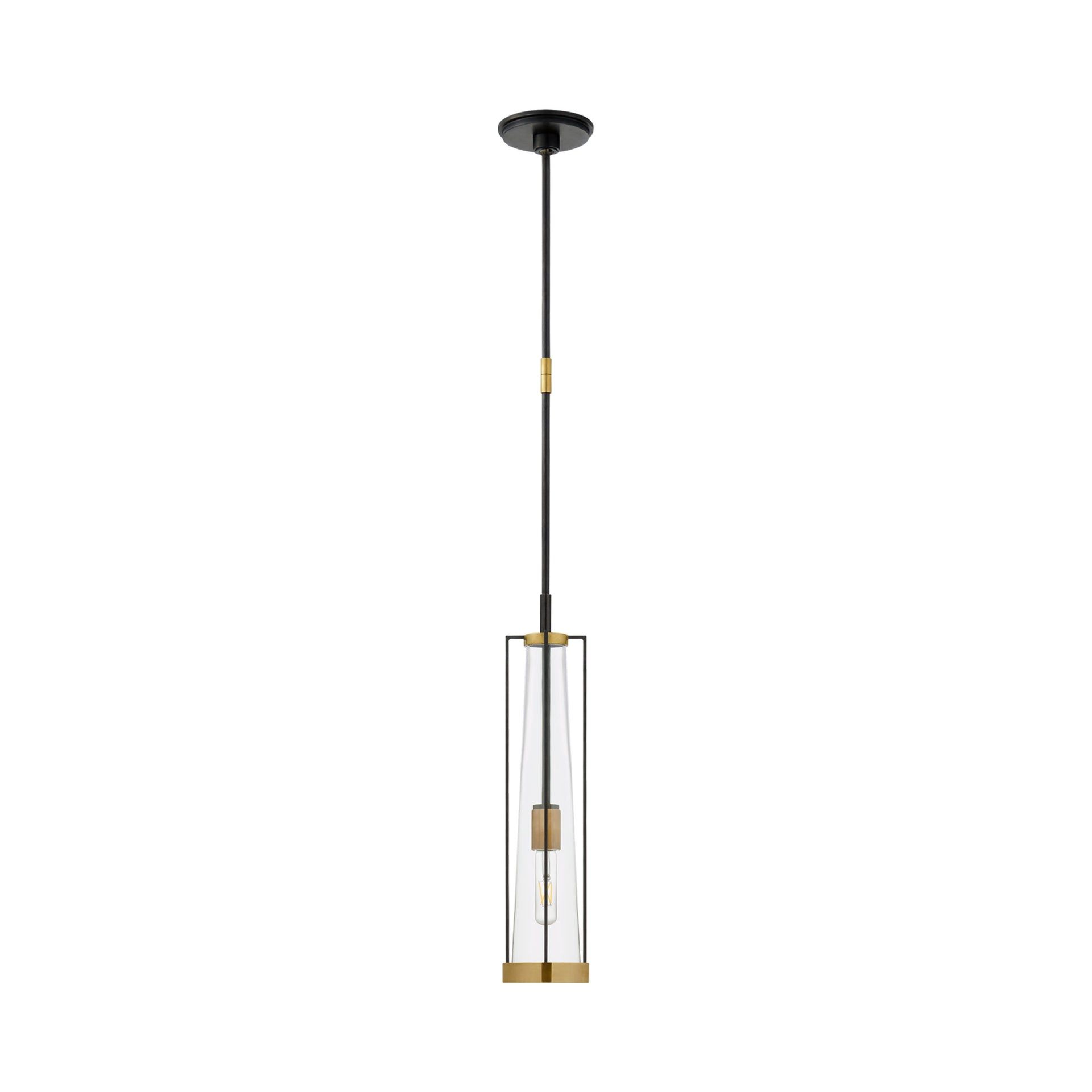 Calix Mini Bronze and Brass Glass Pendant Light