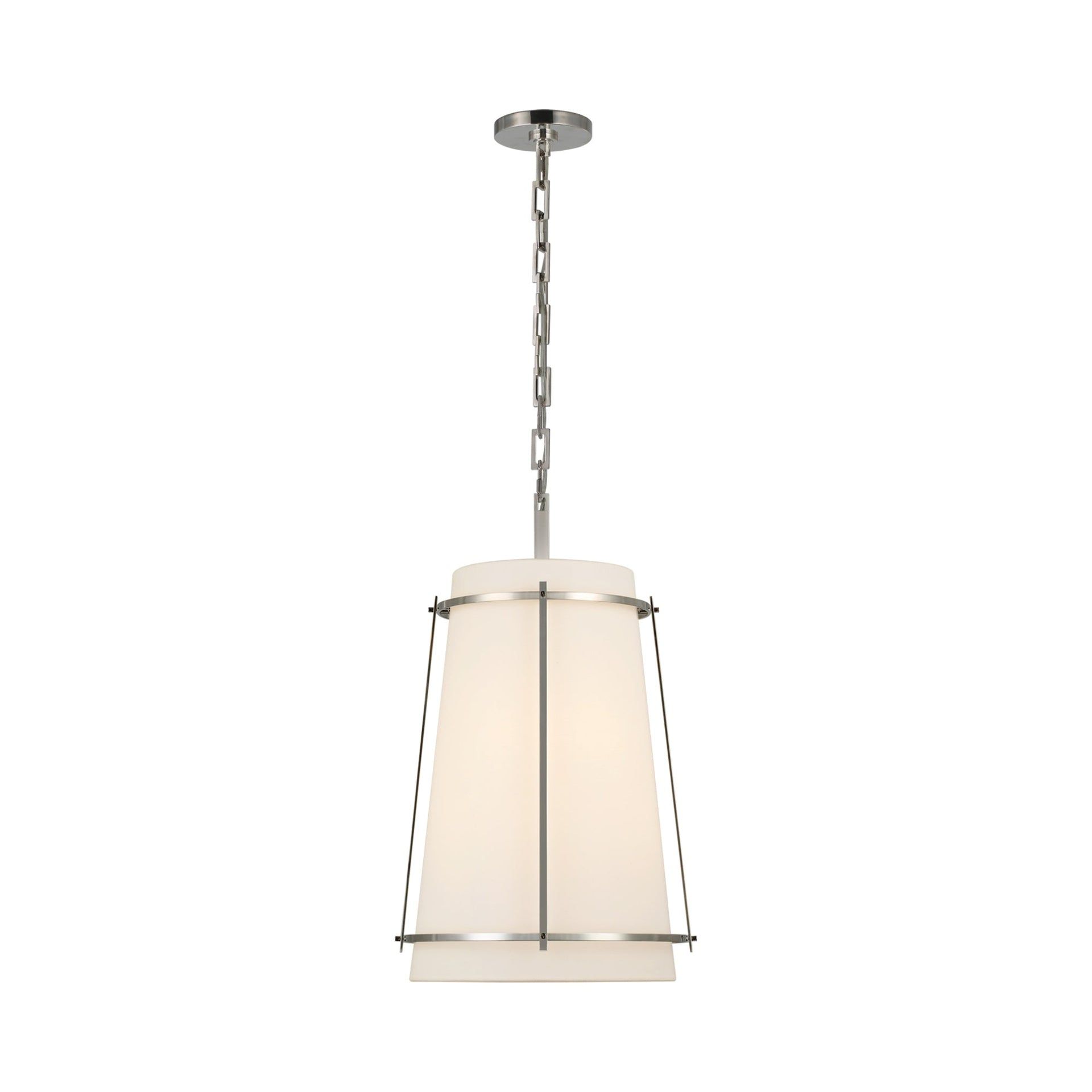 Callaway Polished Nickel Drum Pendant Light with Crystal Accents