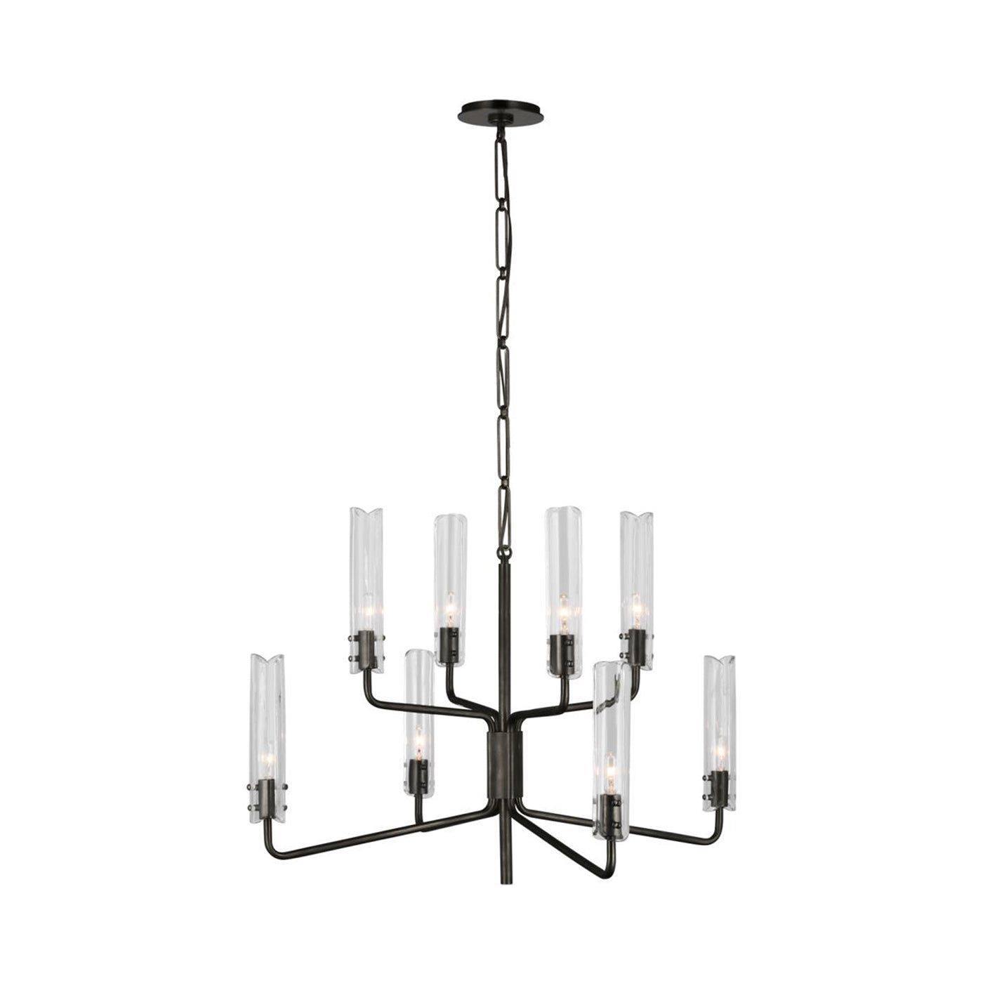 Casoria Bronze Crystal Elegance 8-Light Plug-in Chandelier
