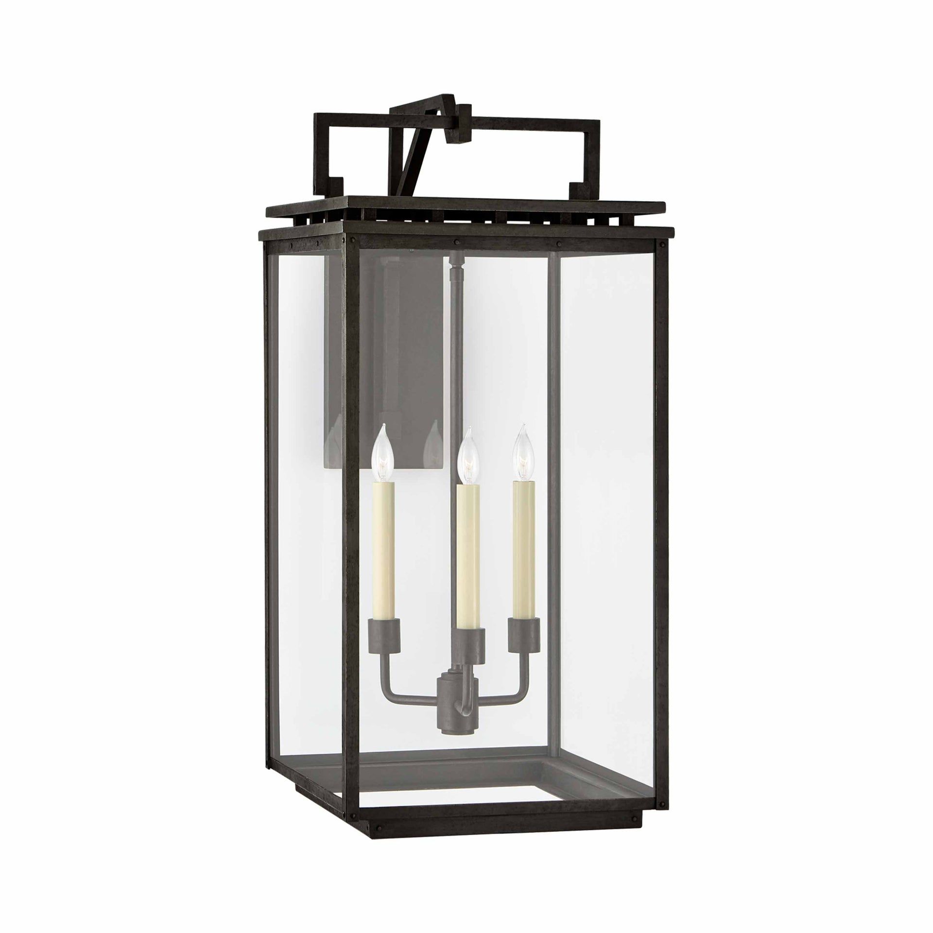 Black Iron 27.75" Dimmable Lantern Sconce