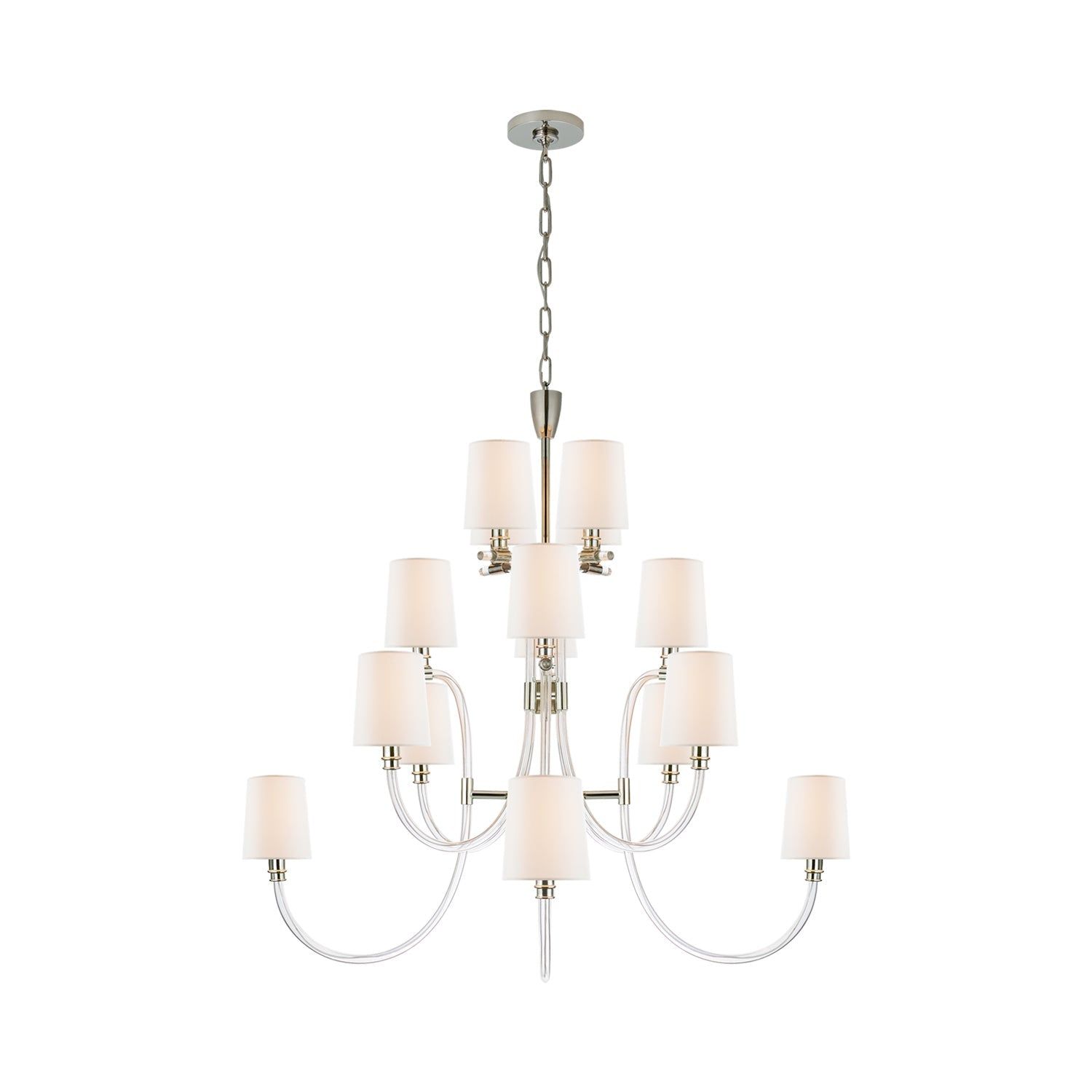 Clarice Luxe Nickel and Crystal 16-Light Plug-in Chandelier