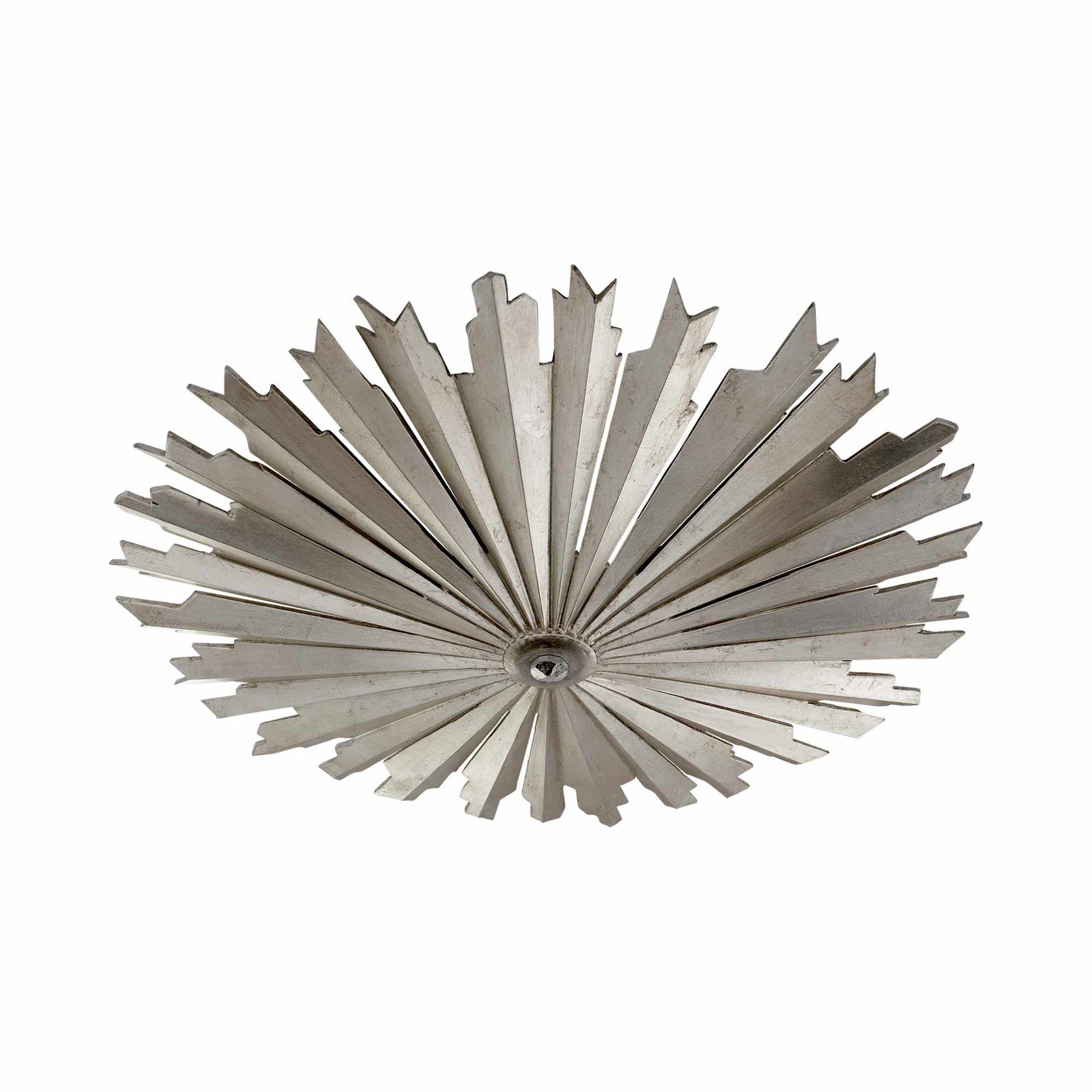 Claymore Sunburst LED Semi Flush Mount in Burnished Silver Leaf