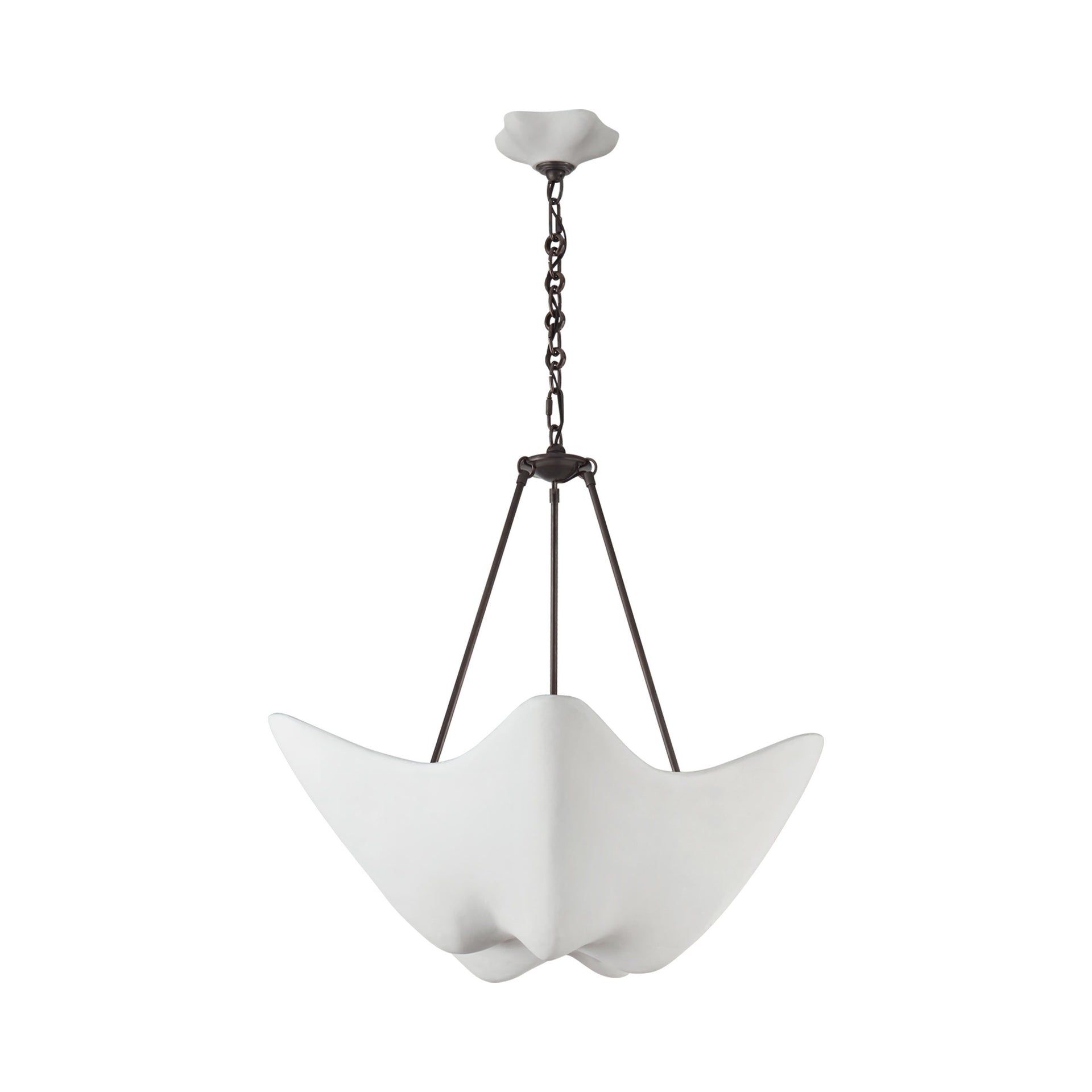 Bronze and White Crystal Candle Chandelier