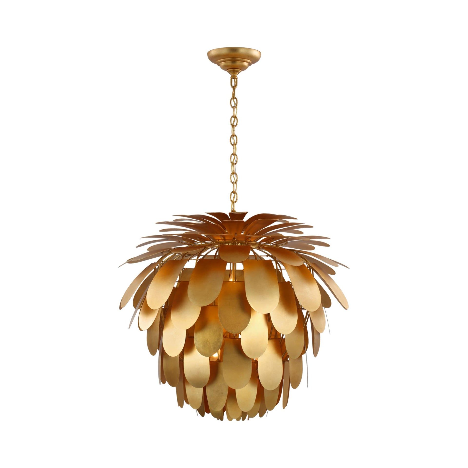 Gold Leaf Petal 6-Light Contemporary Chandelier