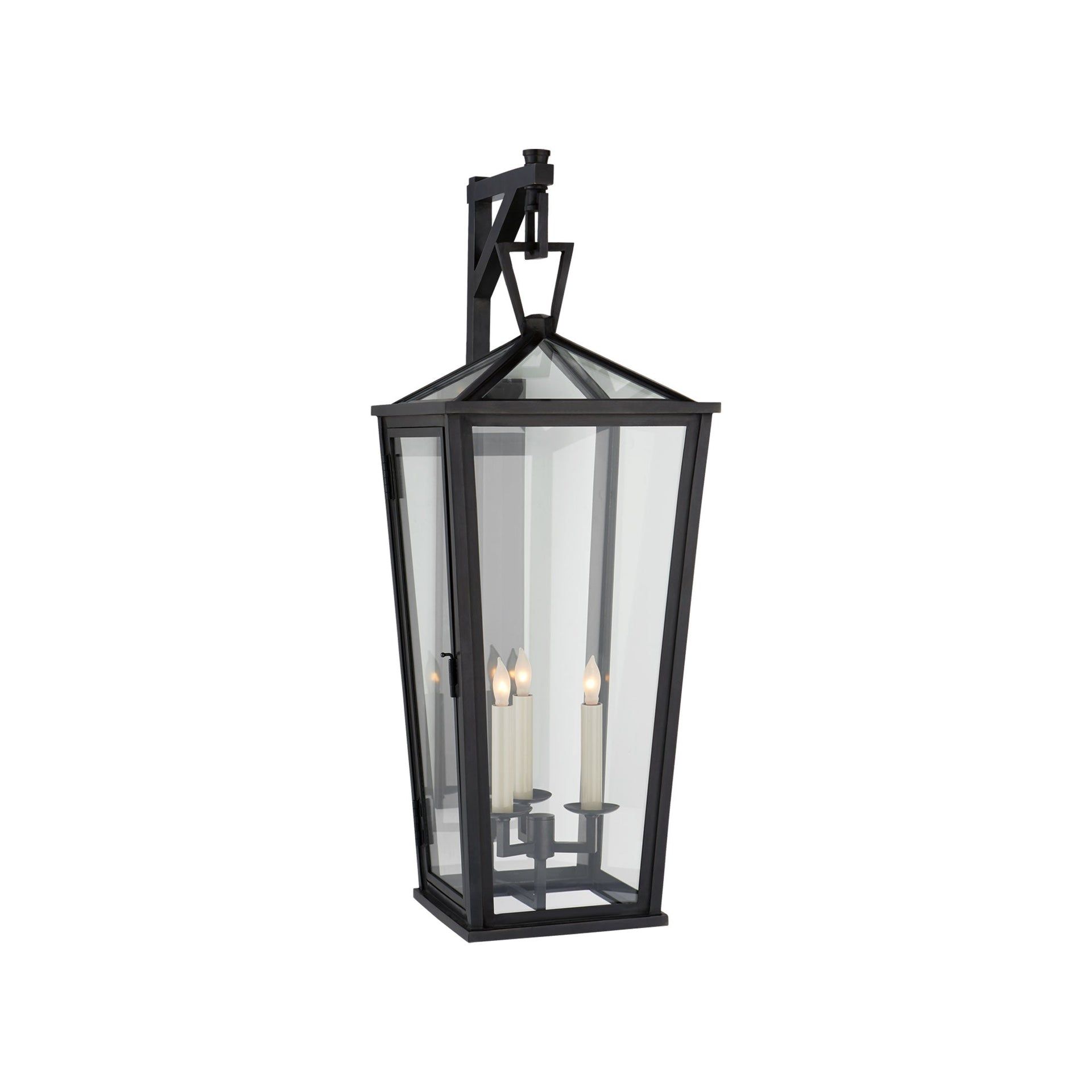 Chapman & Myers Handcrafted Bronze & Black Lantern-Style Sconce