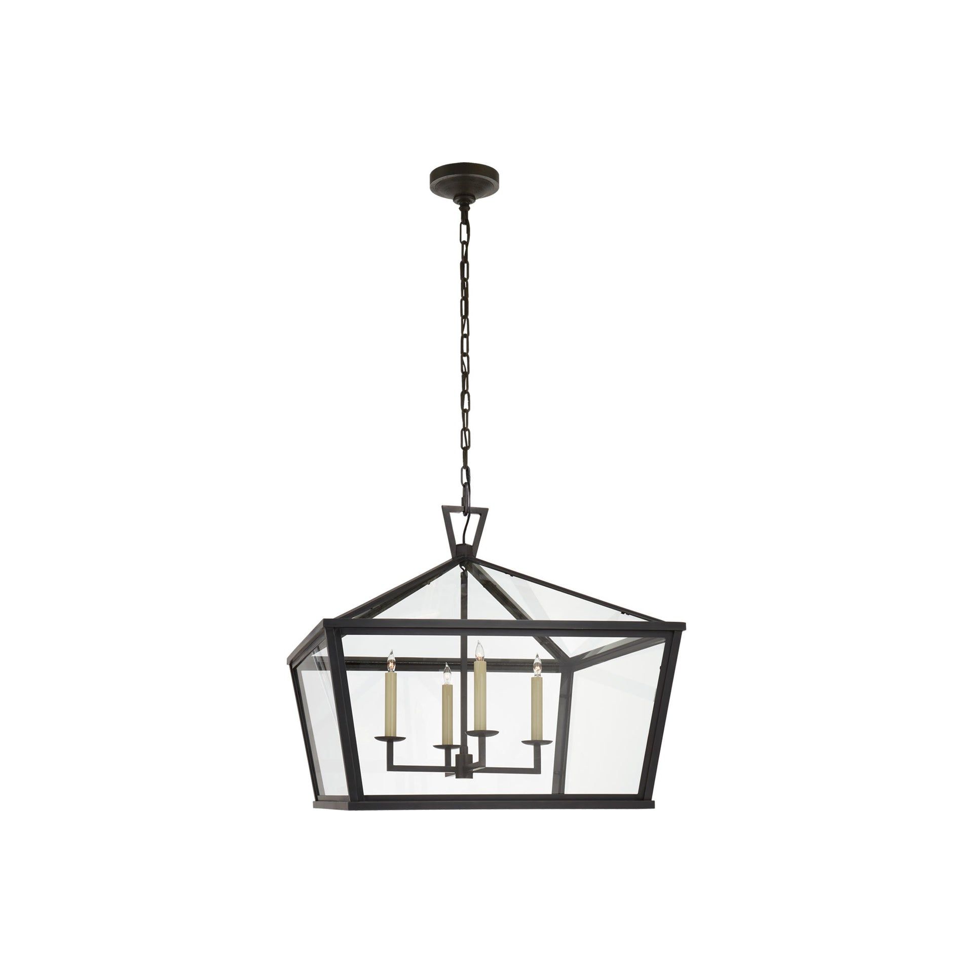 Darlana Bronze 25" Handcrafted Lantern-Style LED Pendant