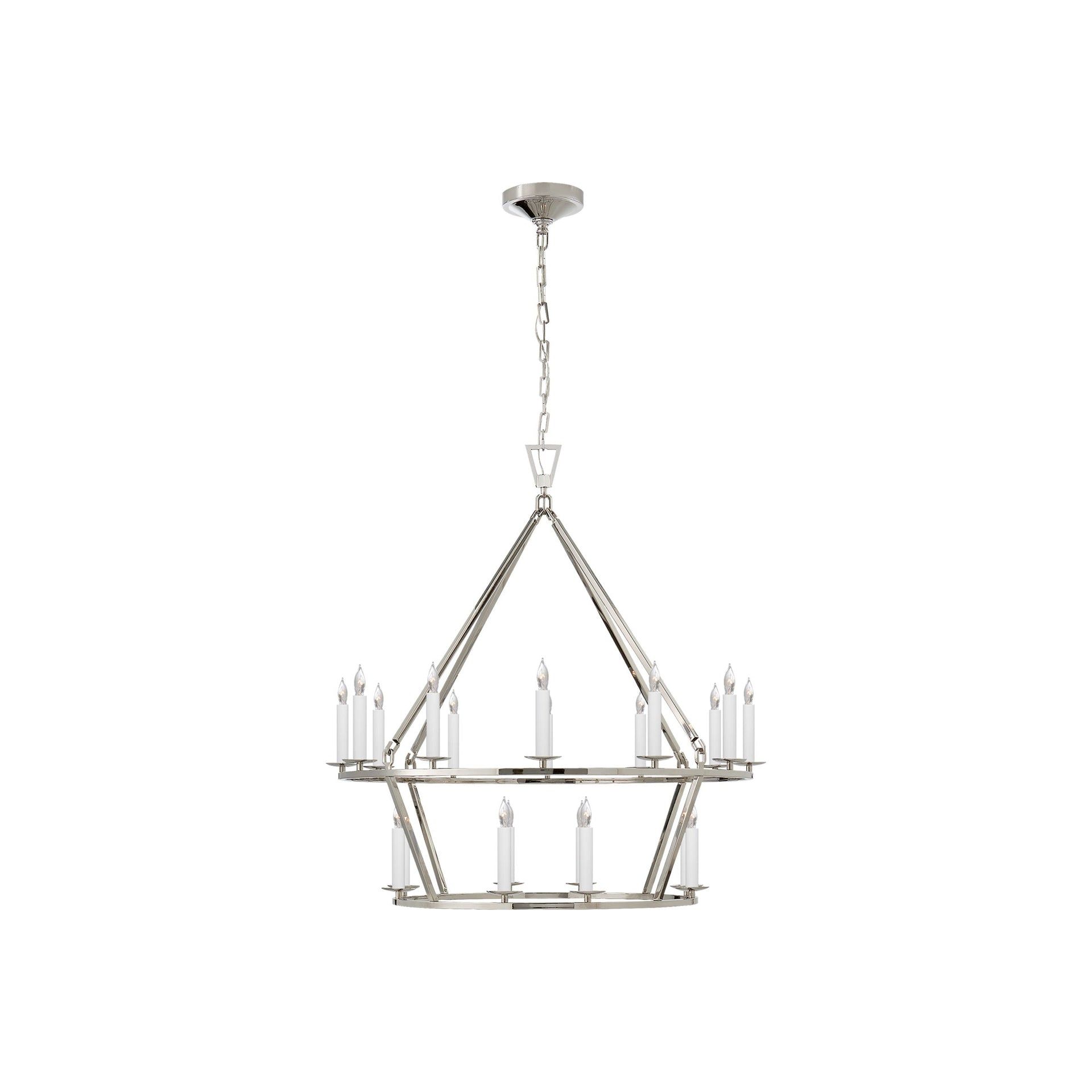 Darlana Polished Nickel Crystal Elegance 20-Light Chandelier