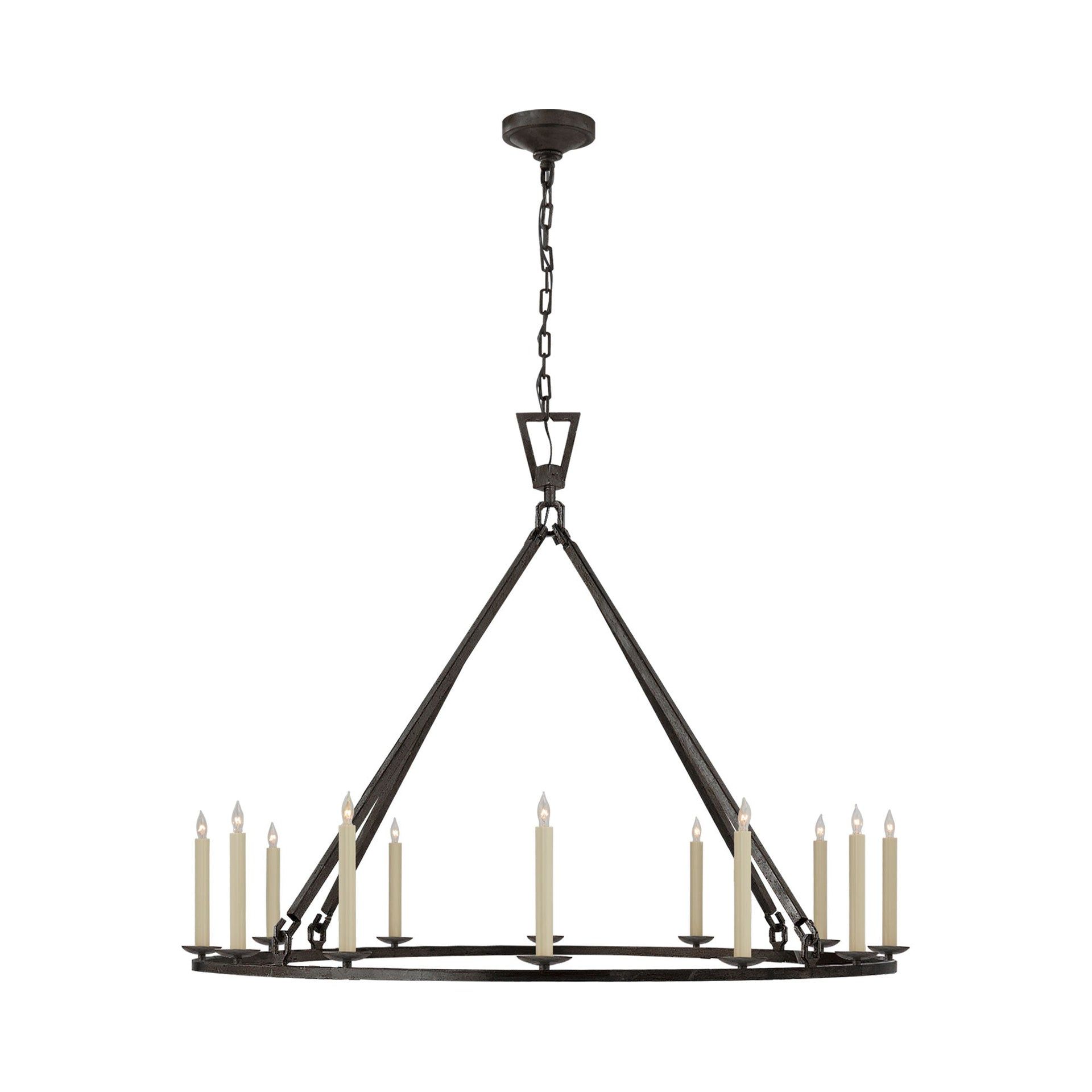 Nickel Crystal Candle 12-Light Chandelier