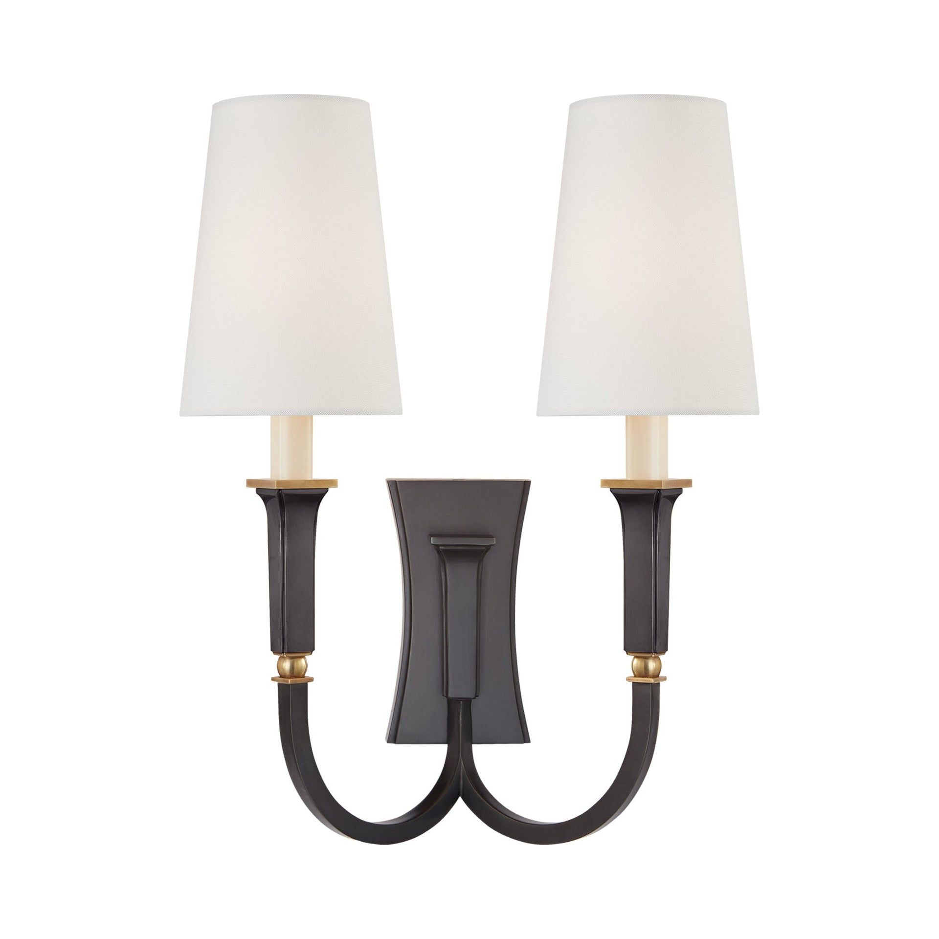 Bronze and Brass 17" Dual Arm Wall Sconce