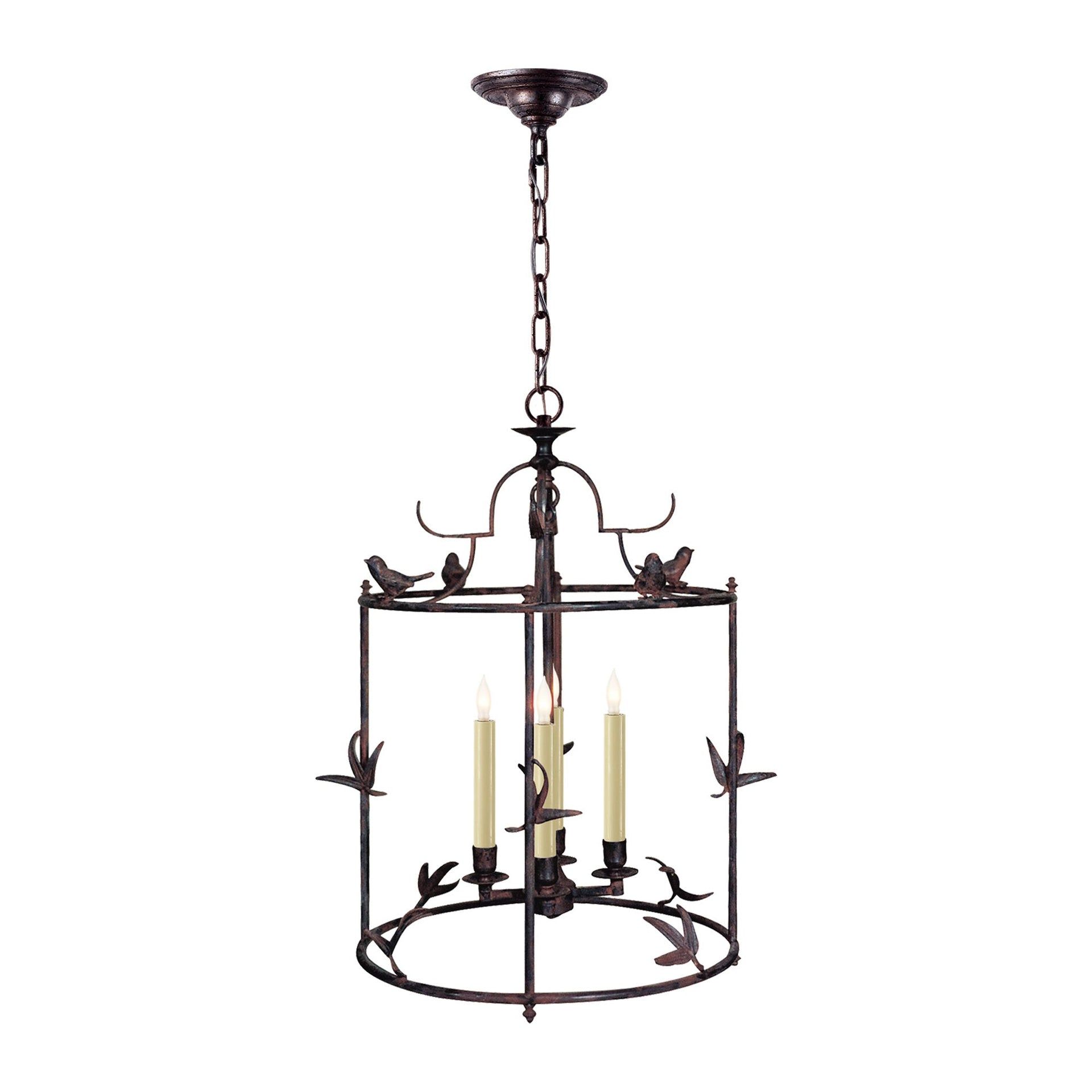 Rust Finish Crystal LED Indoor/Outdoor Drum Lantern