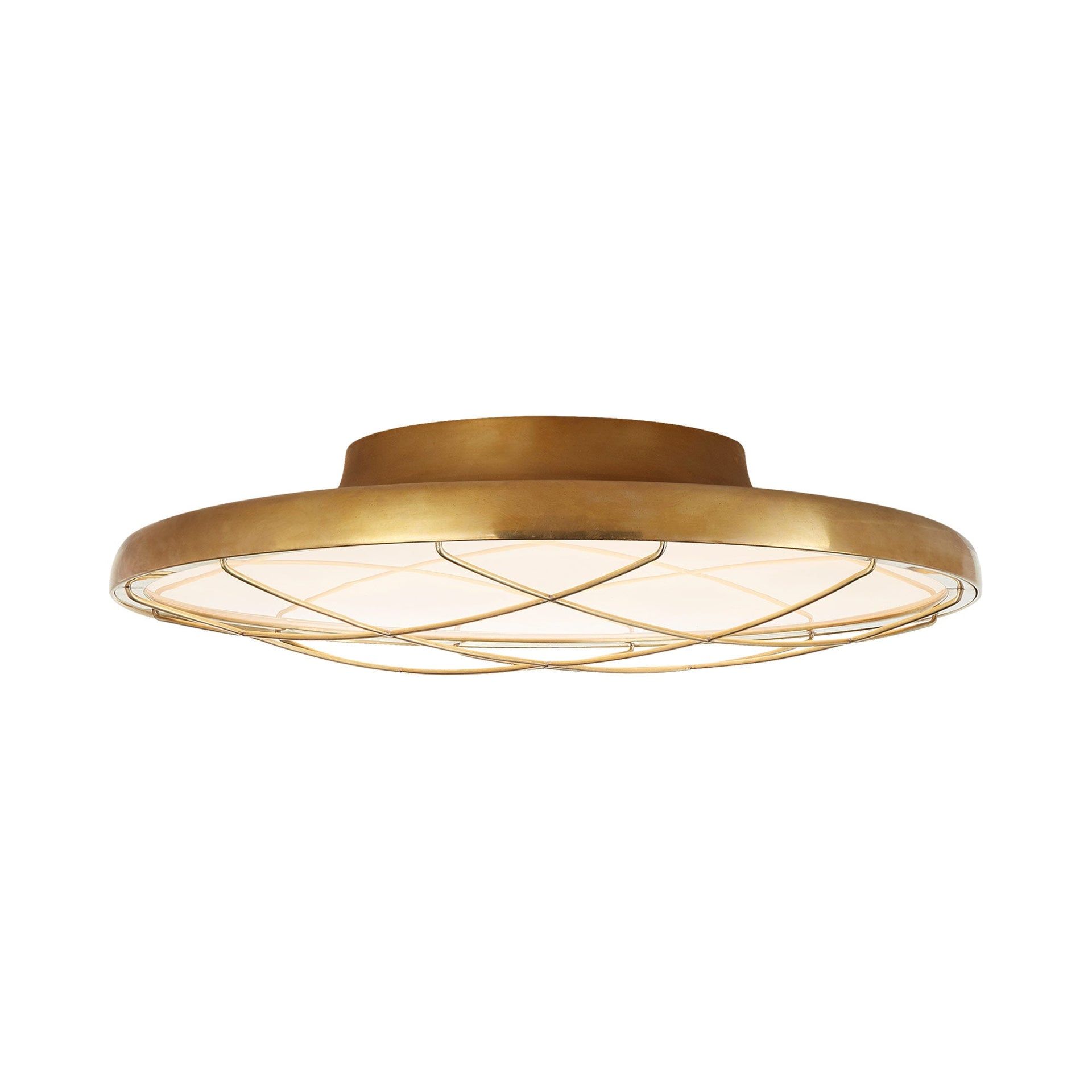 Natural Brass and Glass LED Flush Mount Ceiling Light