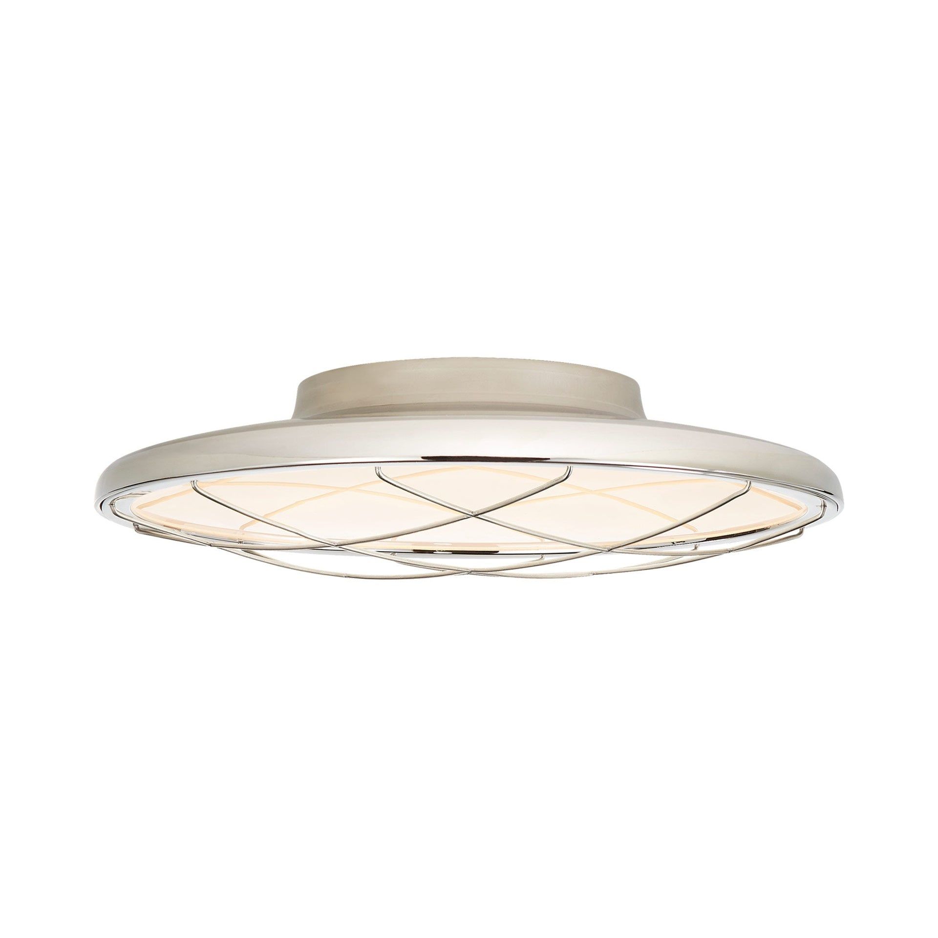Energetic Geometric Crystal & Nickel 13.75" LED Flush Mount