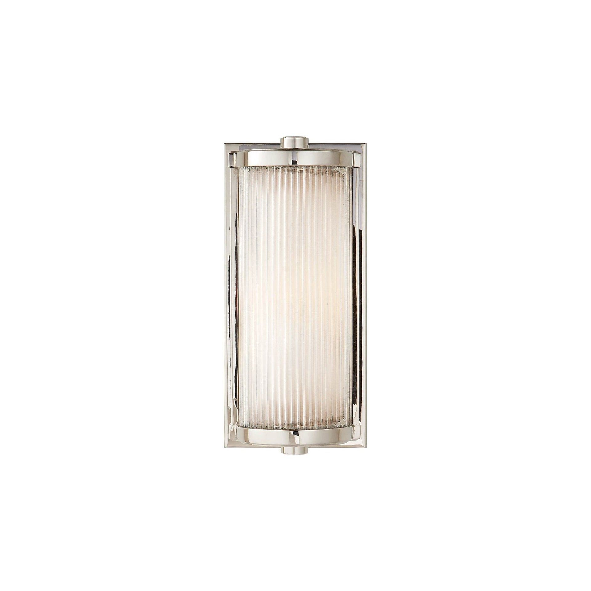 Vintage Vibe Frosted Glass Cylinder Wall Sconce in Polished Nickel
