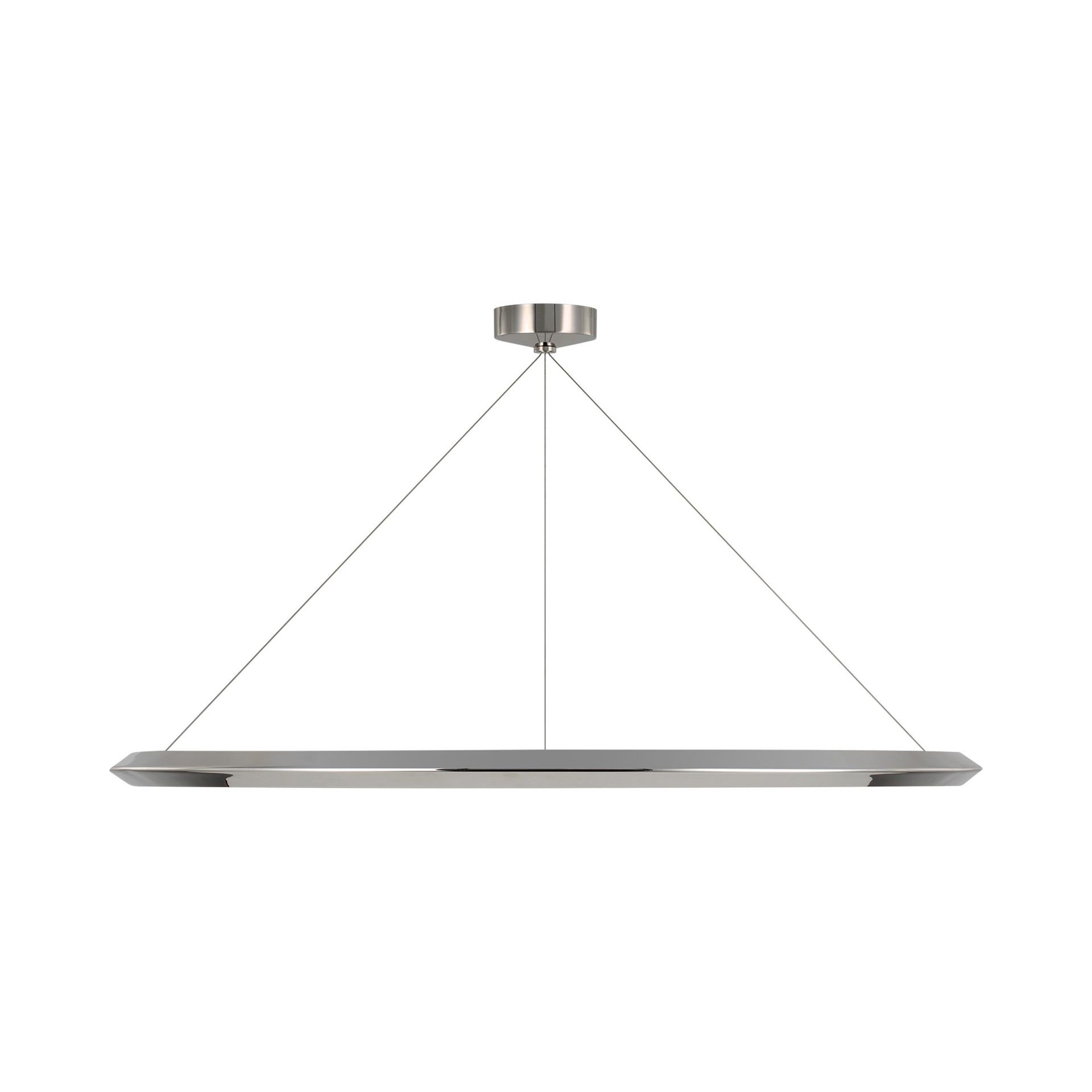 Sleek 48" Polished Nickel Crystal LED Chandelier