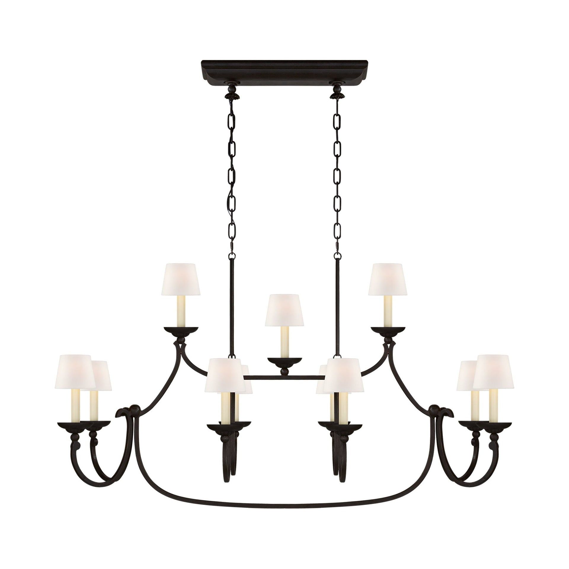 Aged Iron 11-Light Crystal Candle Chandelier