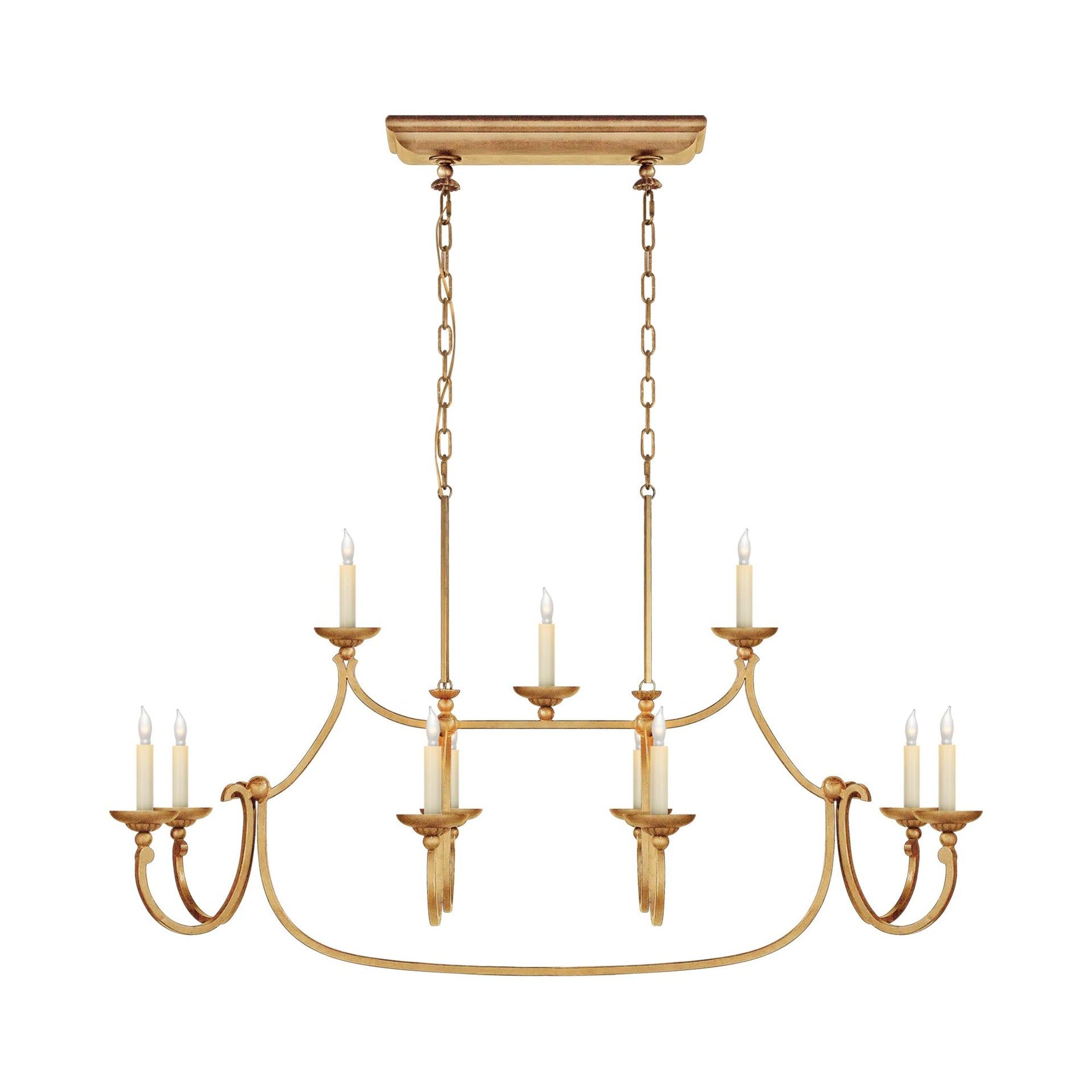 Gilded Iron 11-Light Indoor Crystal Chandelier