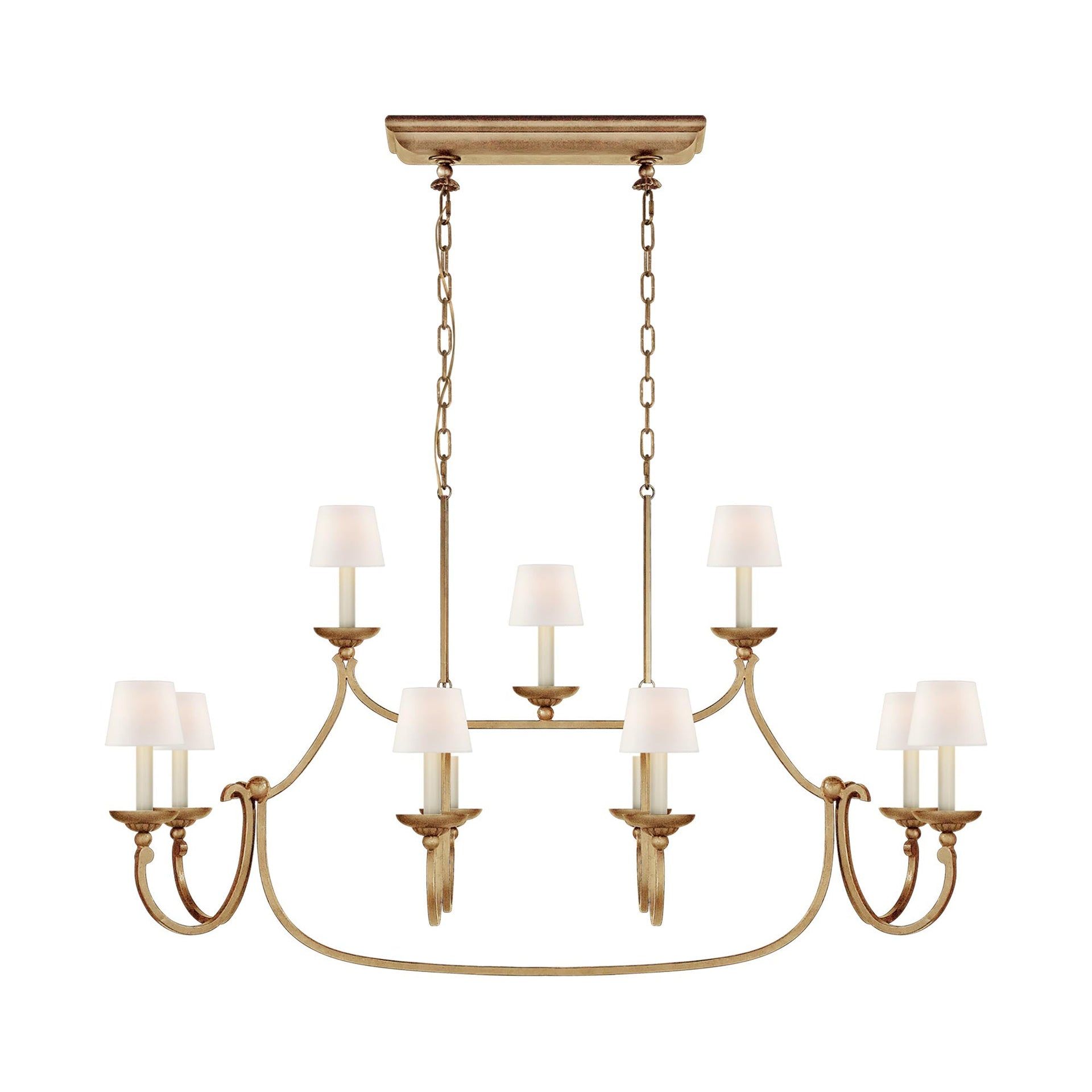 Flemish Grand Crystal 11-Light Plug-in Chandelier in Gilded Iron