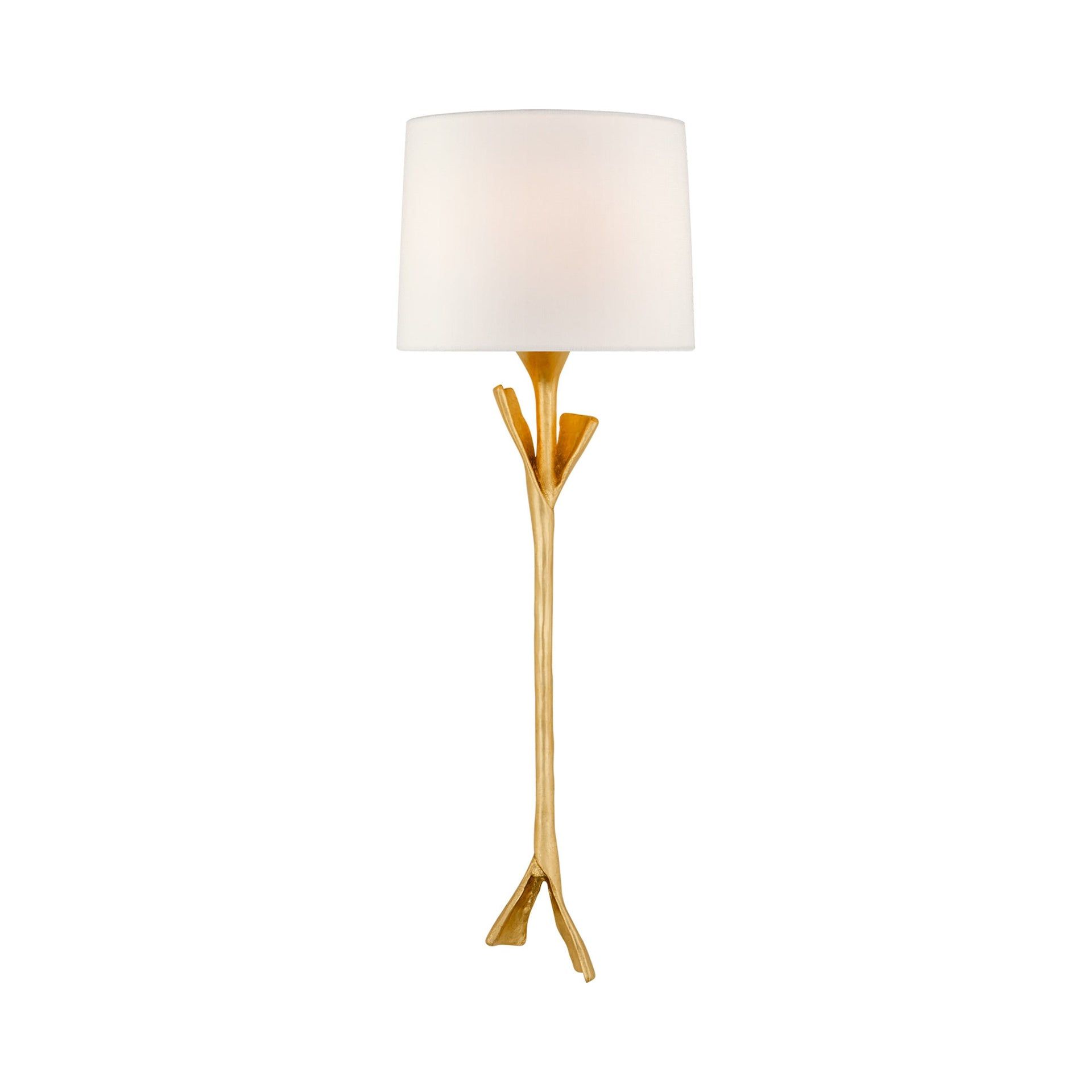 Fliana Gilded 24" Gold Tail Sconce with Linen Shade