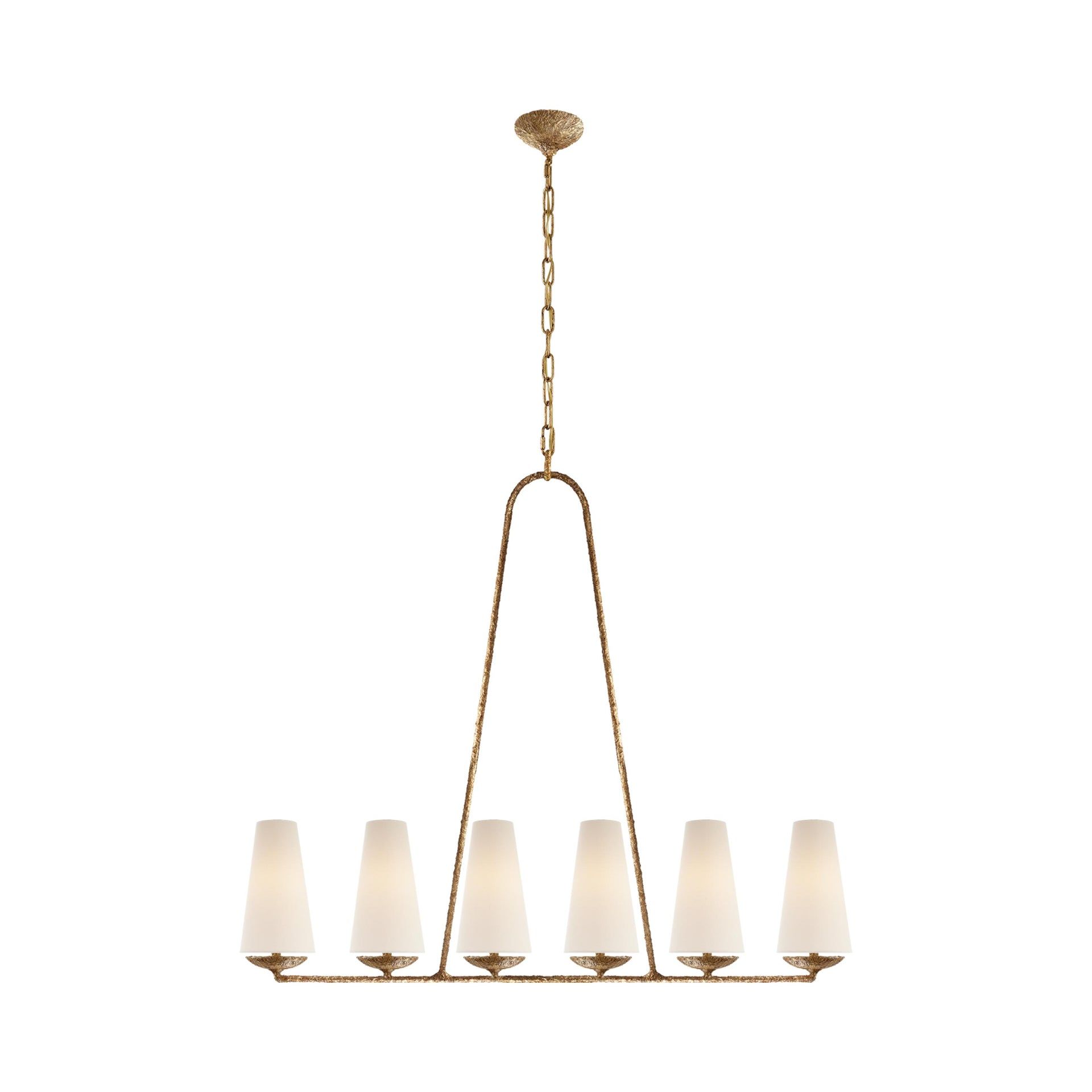 Fontaine Gilded 39" Linear Chandelier with Candle Ambiance