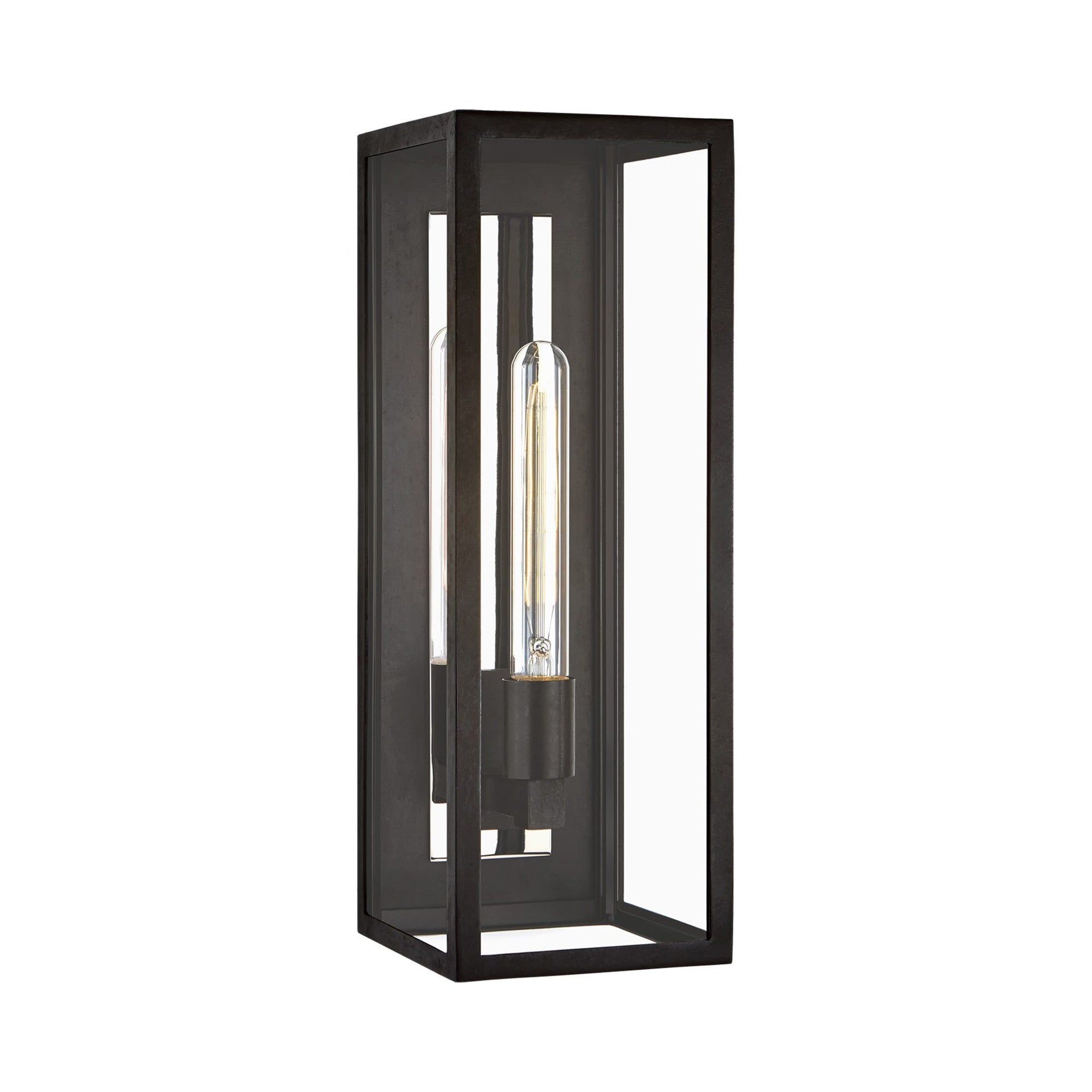Aged Iron Black Dimmable Lantern Wall Sconce