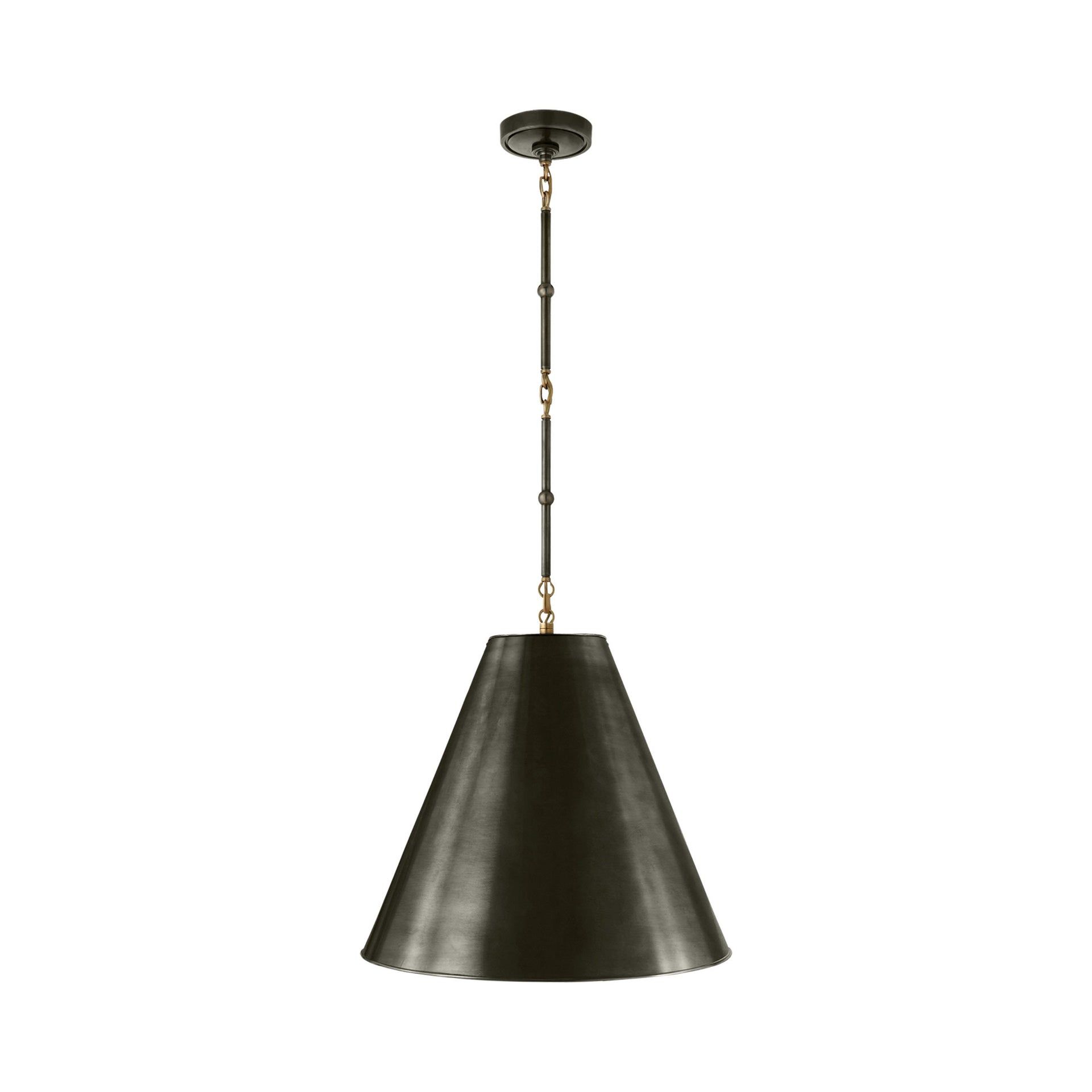 Goodman 17" Bronze and Antique Brass Crystal Pendant Light