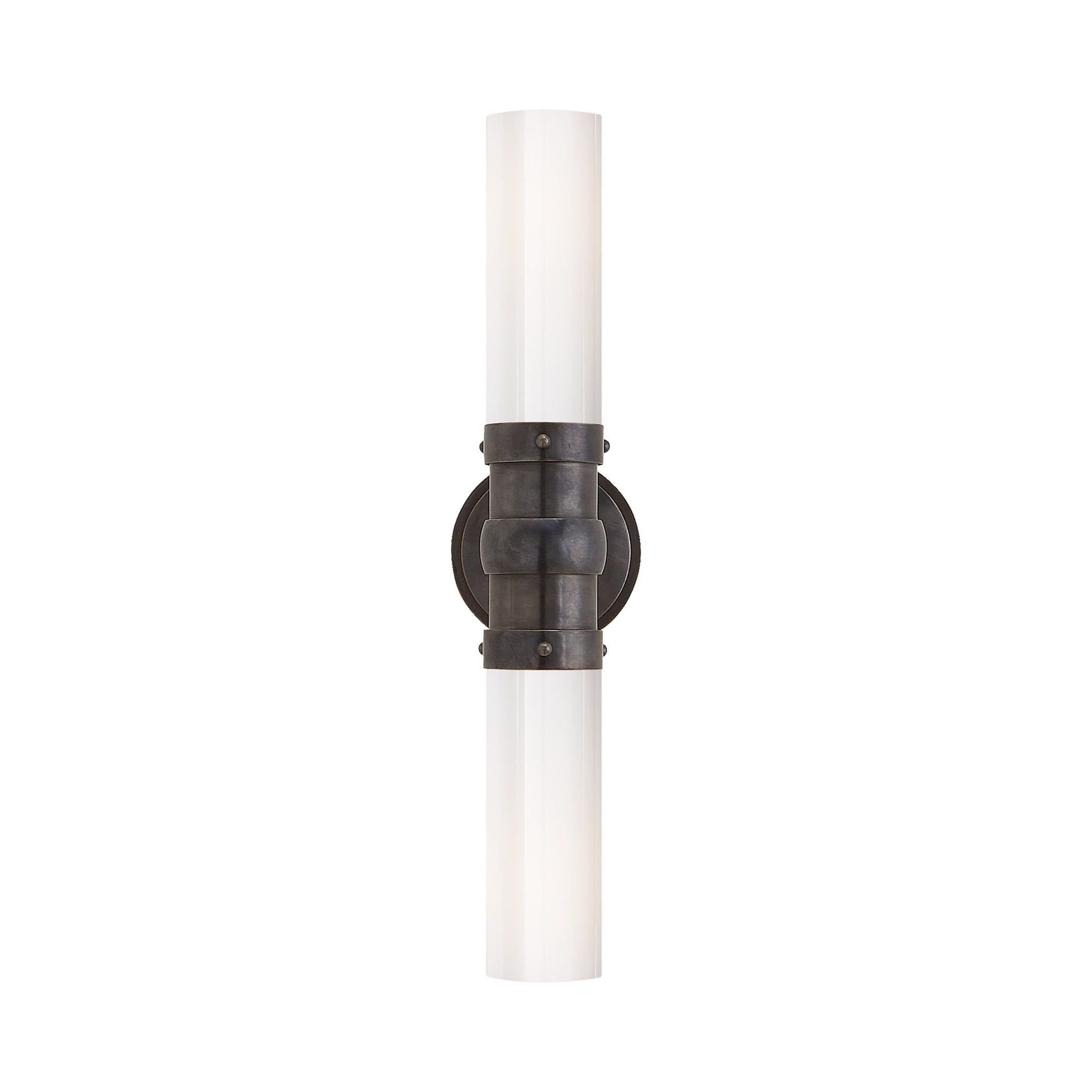 Sleek Bronze and Gunmetal Dual Frosted Glass Outdoor Light