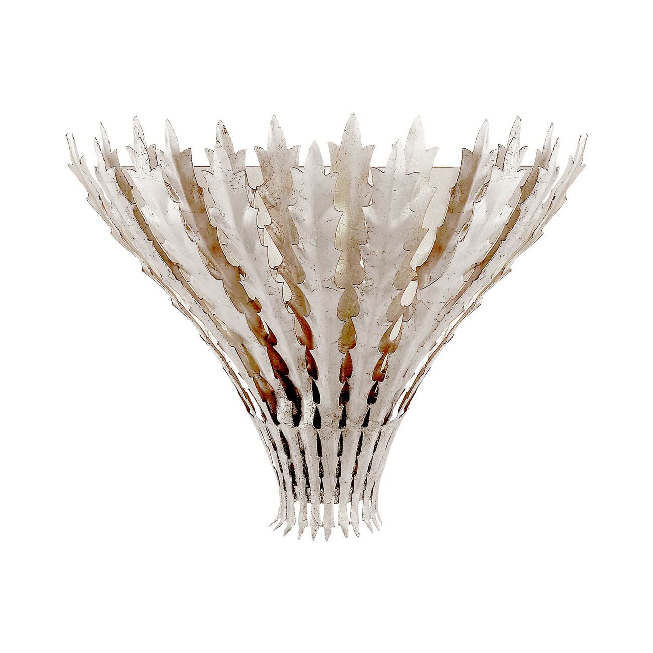 Hampton Leaf-Shaped Pocket-Style Sconce in Burnished Silver