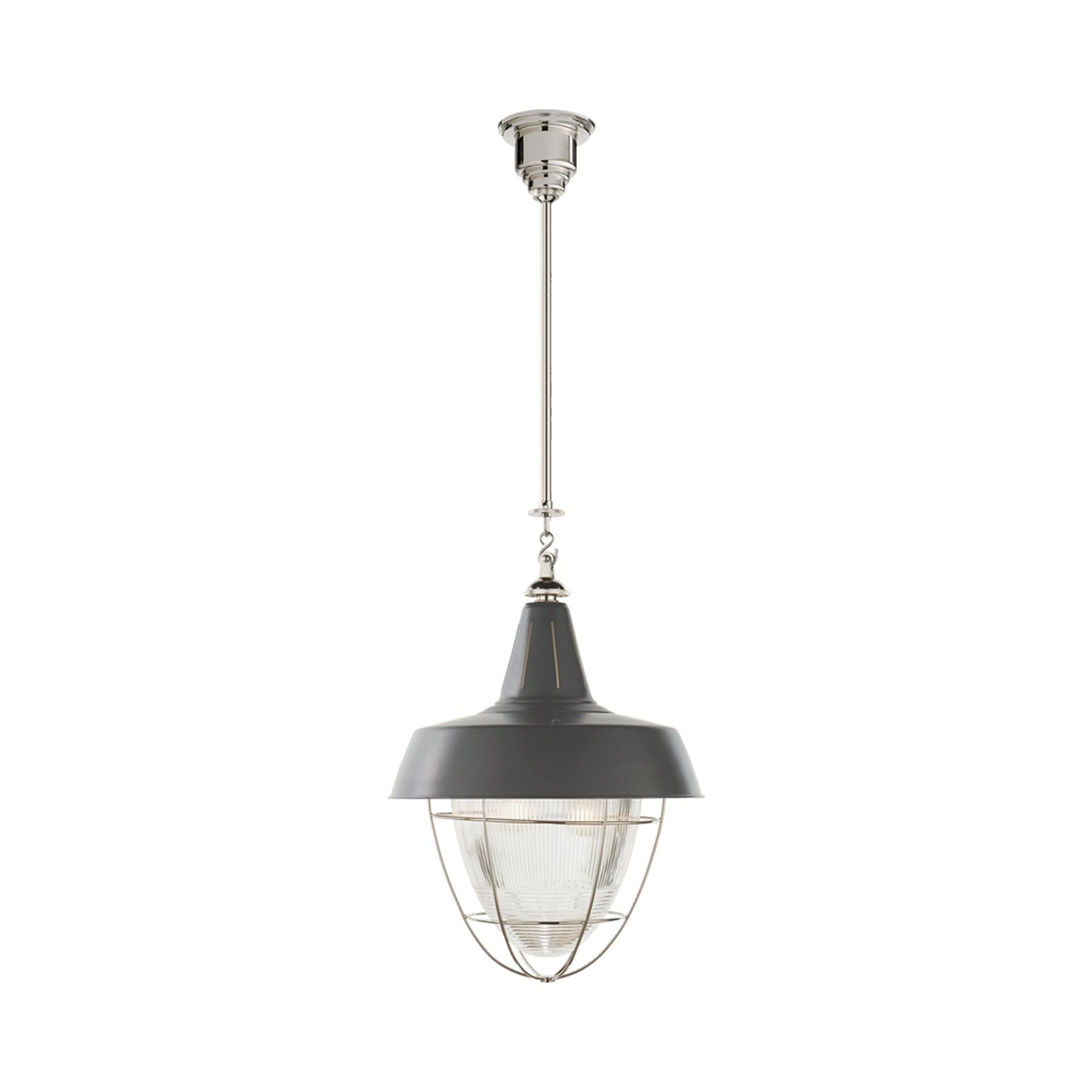 Henry 24" Polished Nickel Industrial Farmhouse Pendant Light