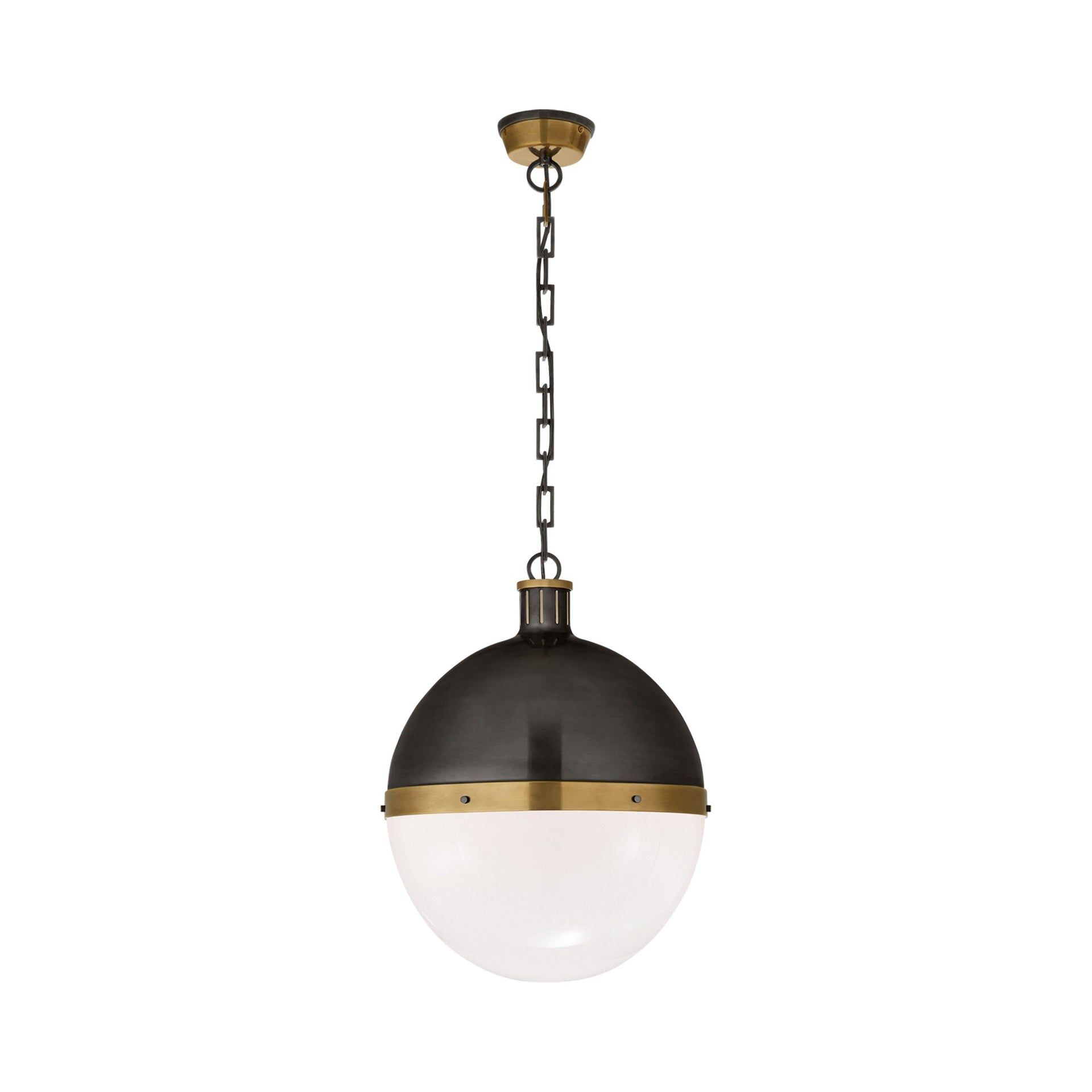 Hicks Hand-Rubbed Bronze & Antique Brass Globe Pendant Light