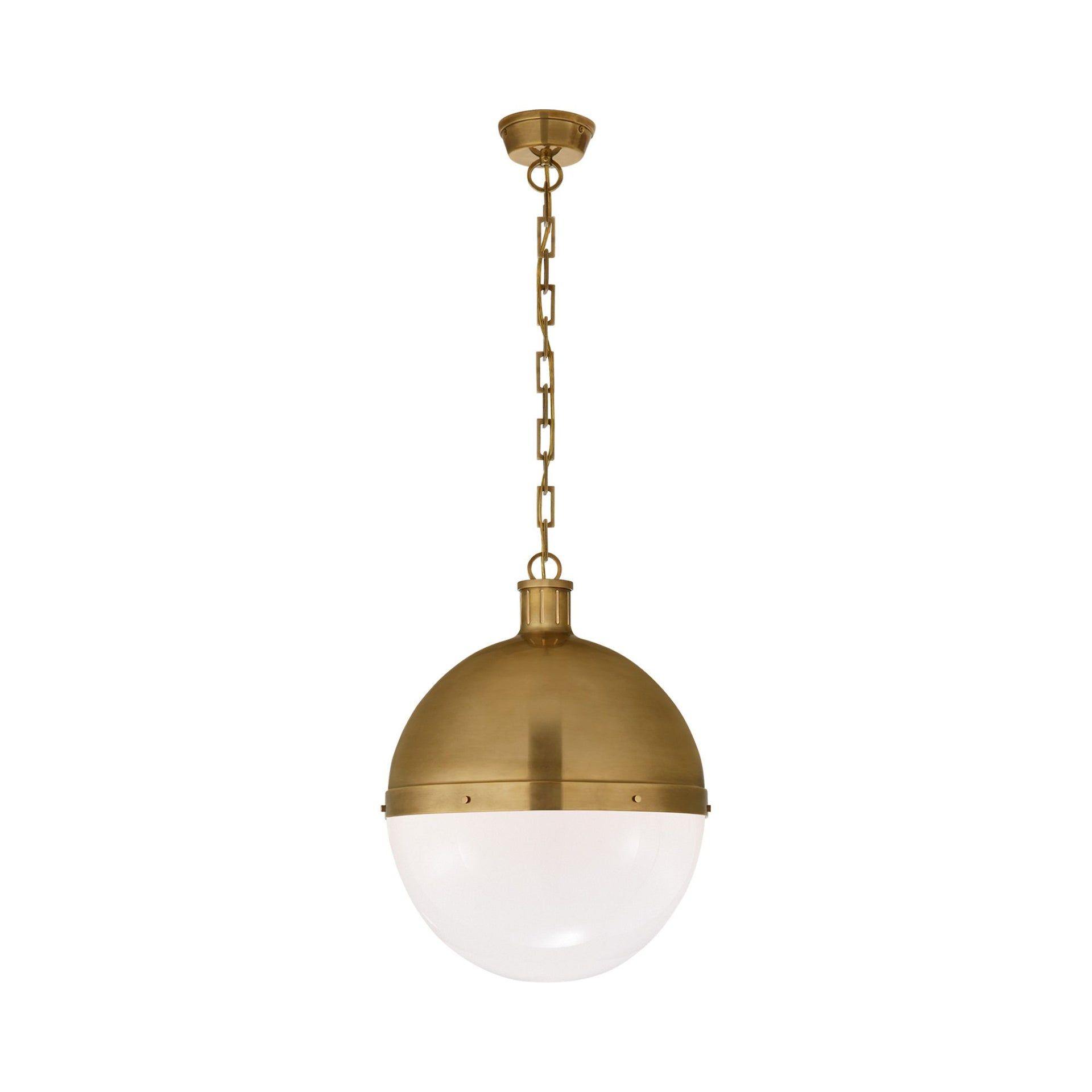 Hicks Hand-Rubbed Antique Brass Globe Pendant Light