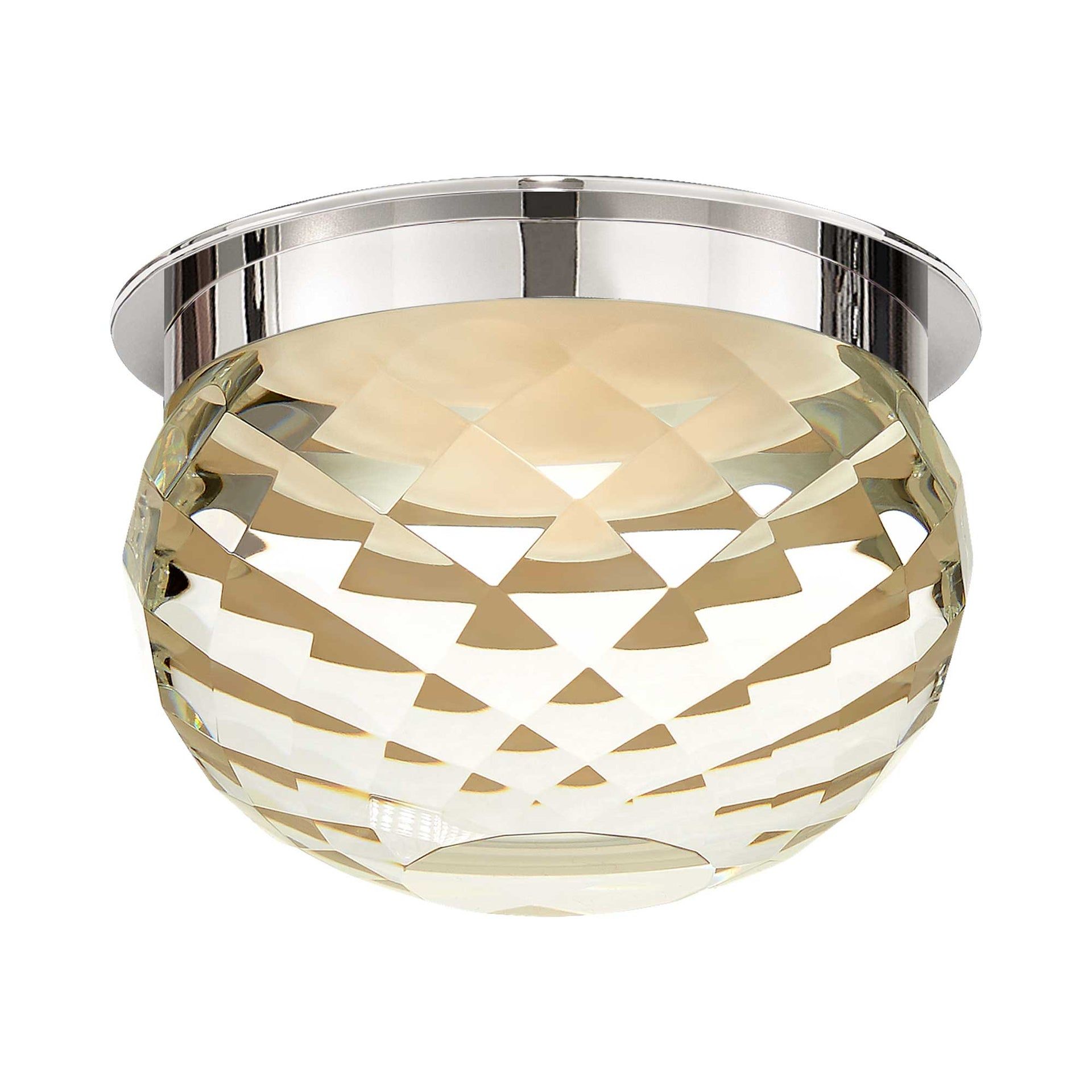 Hillam 5.5" Crystal and Polished Nickel LED Flush Mount